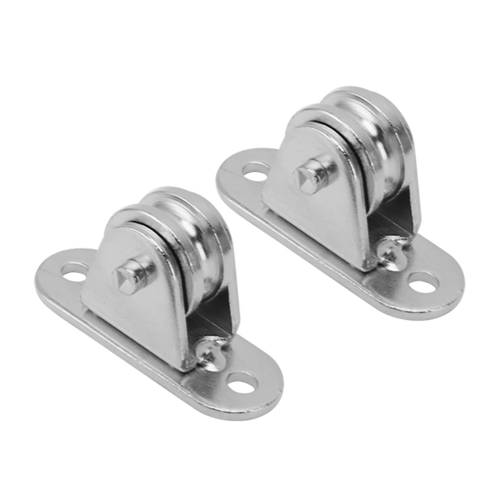 Small Pulley Block Stainless Steel Silent Pulley Roller Wall Mounted Fixed Pulley for DIY Equipment Wire Rope Rail Sliding Gate 2PCS - Image 2
