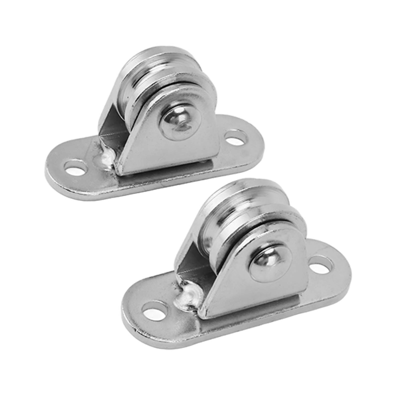 Small Pulley Block Stainless Steel Silent Pulley Roller Wall Mounted Fixed Pulley for DIY Equipment Wire Rope Rail Sliding Gate 2PCS - Image 4