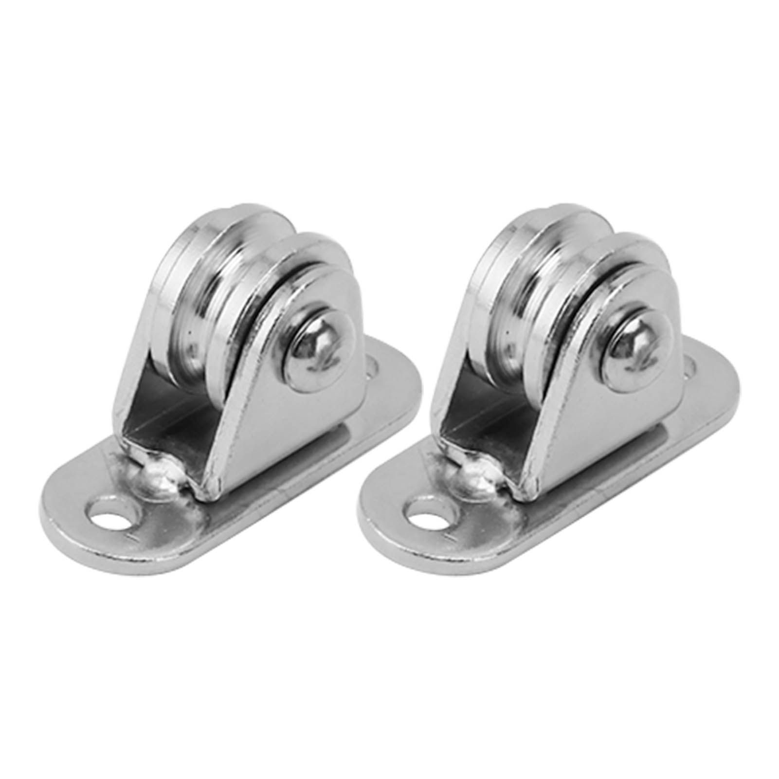 Small Pulley Block Stainless Steel Silent Pulley Roller Wall Mounted Fixed Pulley for DIY Equipment Wire Rope Rail Sliding Gate 2PCS - Image 7