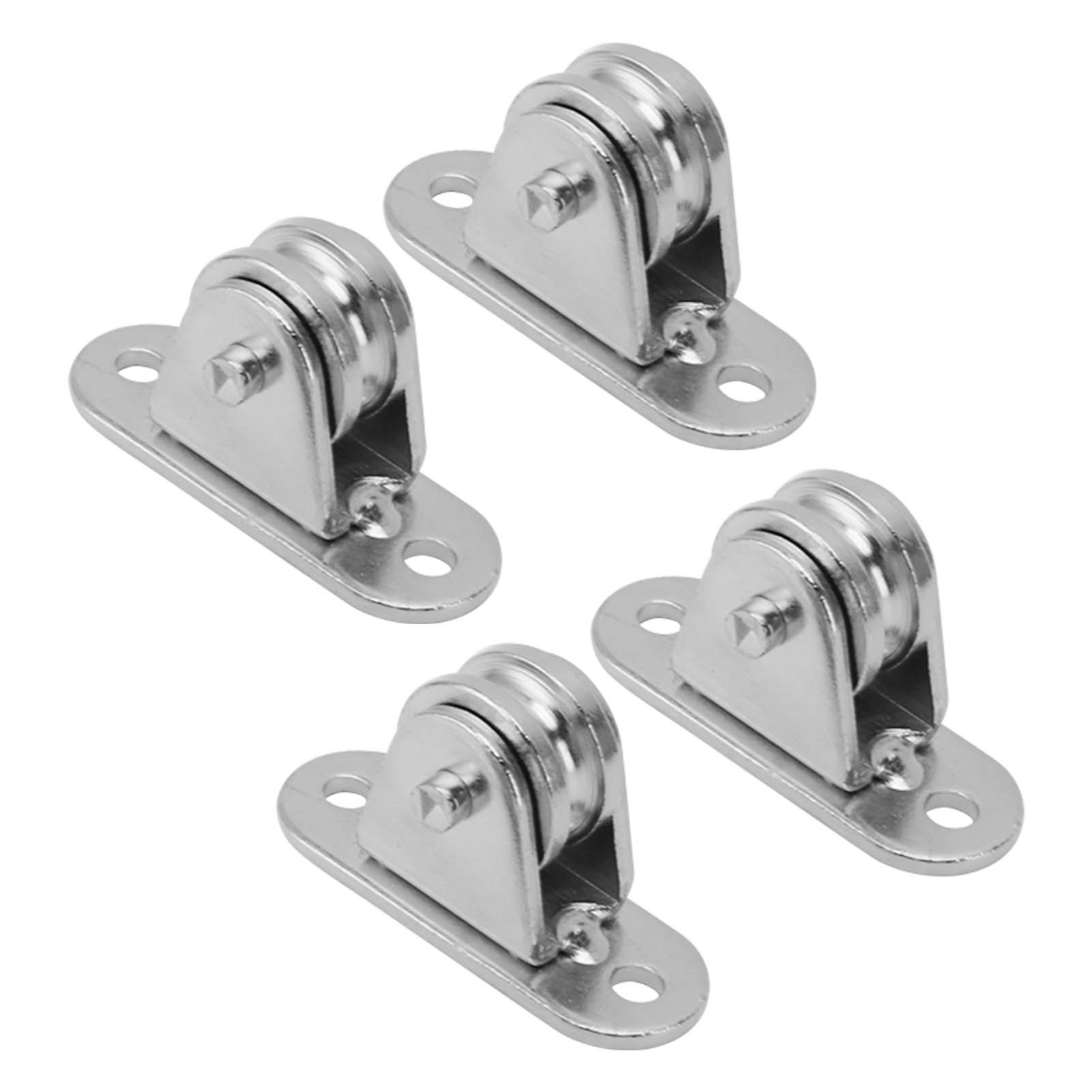 Small Pulley Block Stainless Steel Silent Pulley Roller Wall Mounted Fixed Pulley for DIY Equipment Wire Rope Rail Sliding Gate 4PCS - Image 2