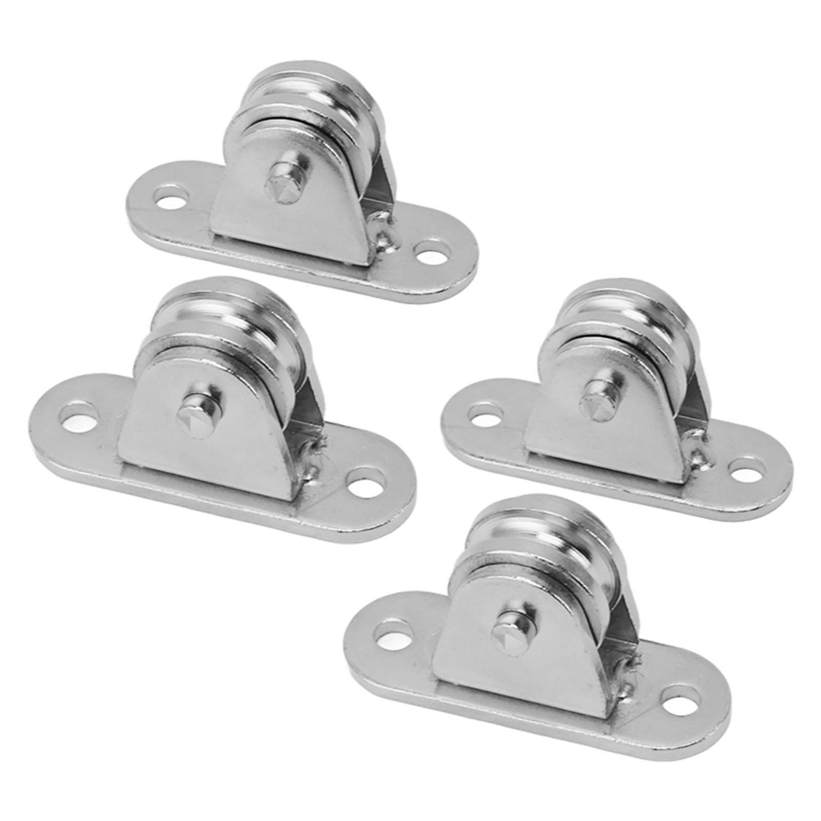Small Pulley Block Stainless Steel Silent Pulley Roller Wall Mounted Fixed Pulley for DIY Equipment Wire Rope Rail Sliding Gate 4PCS - Image 3