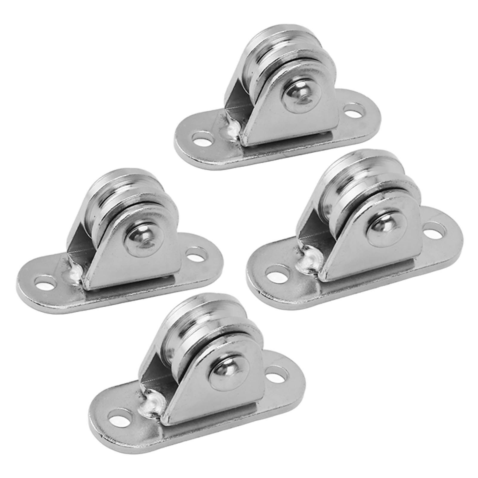 Small Pulley Block Stainless Steel Silent Pulley Roller Wall Mounted Fixed Pulley for DIY Equipment Wire Rope Rail Sliding Gate 4PCS - Image 4
