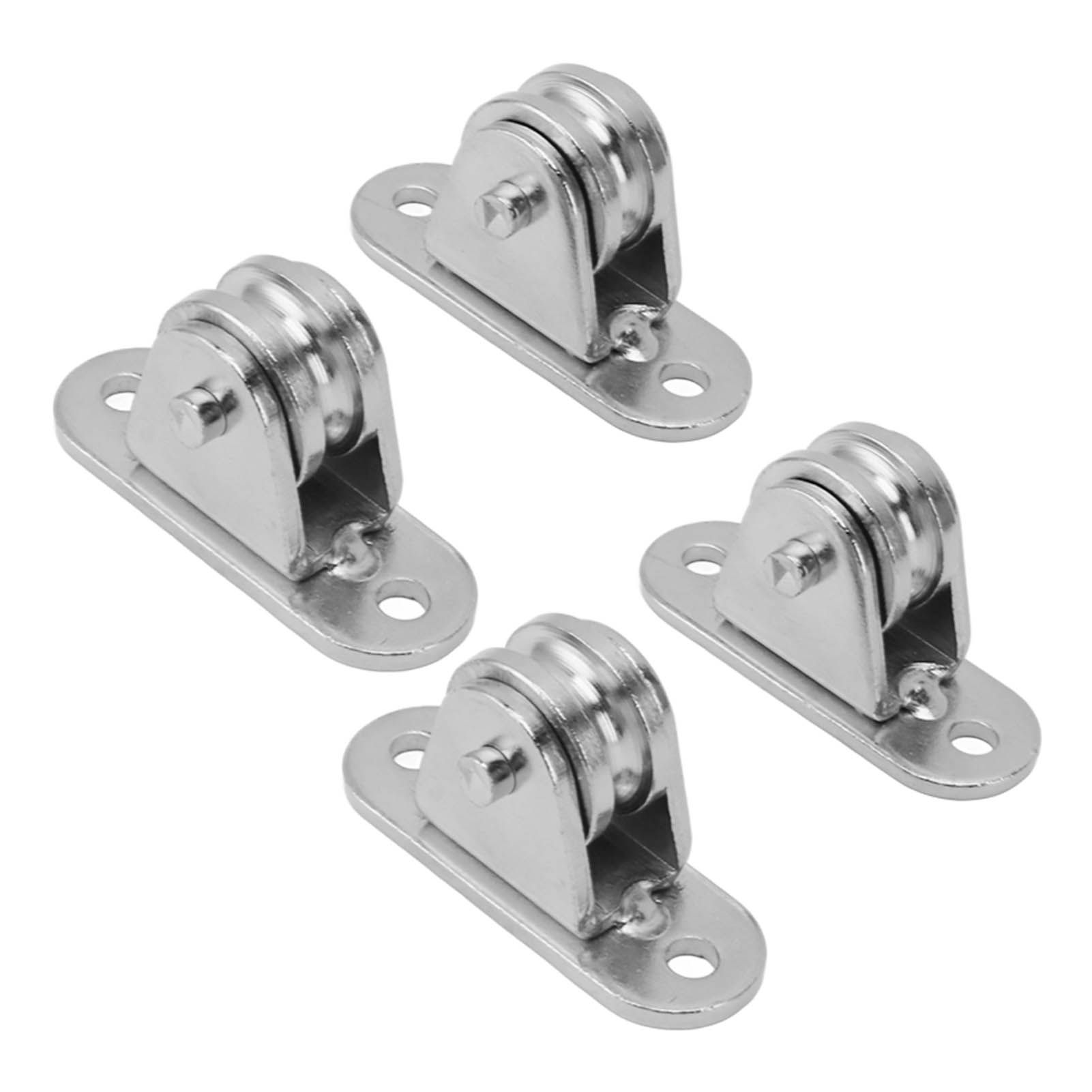 Small Pulley Block Stainless Steel Silent Pulley Roller Wall Mounted Fixed Pulley for DIY Equipment Wire Rope Rail Sliding Gate 4PCS - Image 5