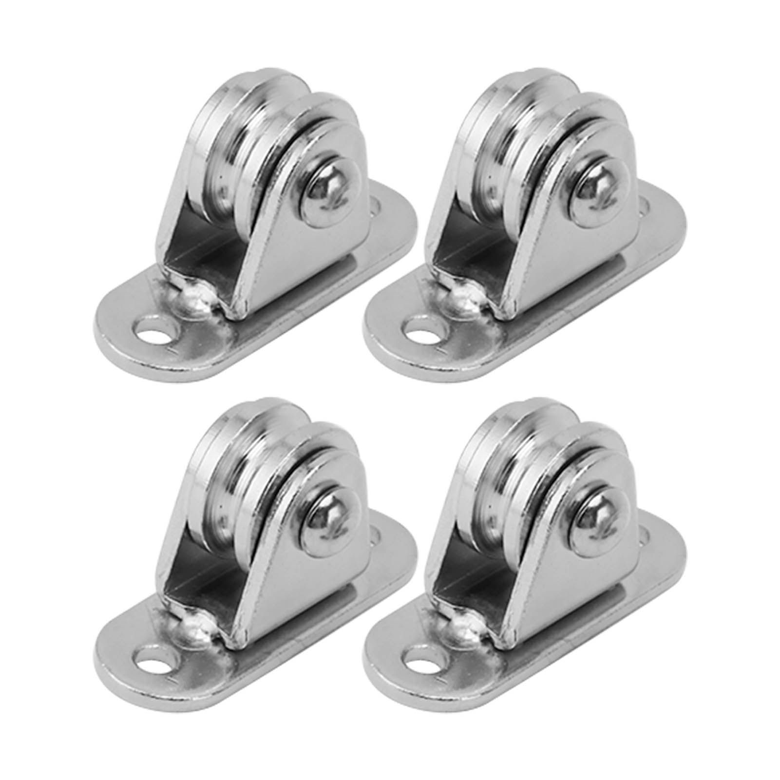 Small Pulley Block Stainless Steel Silent Pulley Roller Wall Mounted Fixed Pulley for DIY Equipment Wire Rope Rail Sliding Gate 4PCS - Image 7