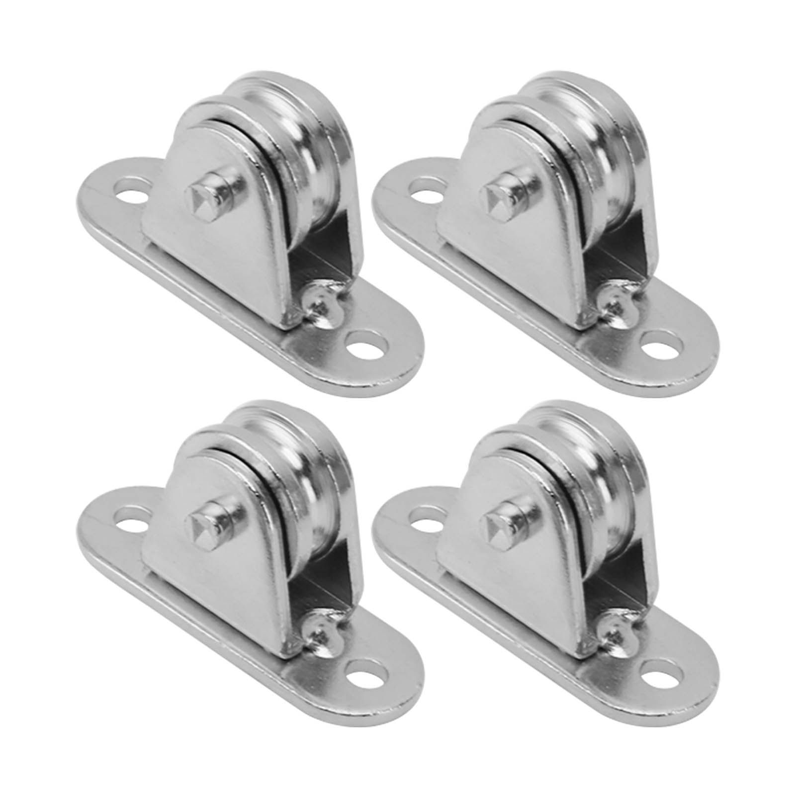 Small Pulley Block Stainless Steel Silent Pulley Roller Wall Mounted Fixed Pulley for DIY Equipment Wire Rope Rail Sliding Gate 4PCS - Image 8