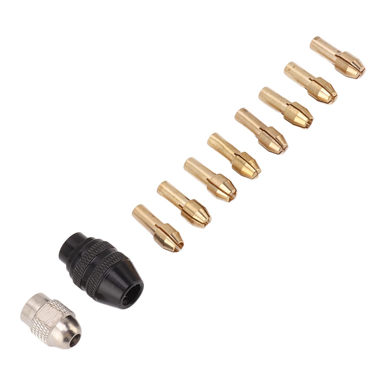 Drill Chuck Collet Set for Replacement 4485 Brass Quick Change Rotary Drill Nut Tool Set With 2 Nut 8 Brass Collet - Image 4