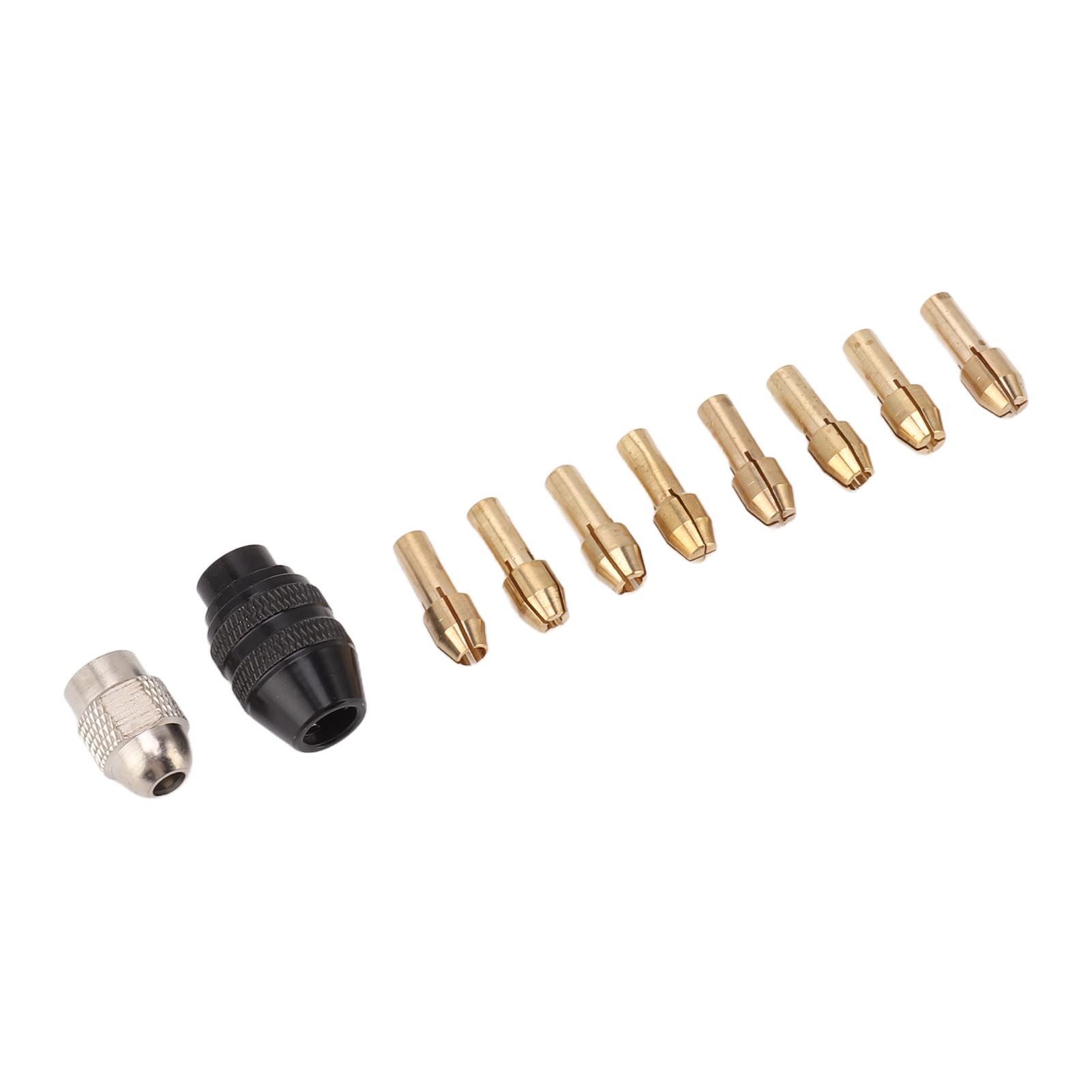 Drill Chuck Collet Set for Replacement 4485 Brass Quick Change Rotary Drill Nut Tool Set With 2 Nut 8 Brass Collet - Image 5
