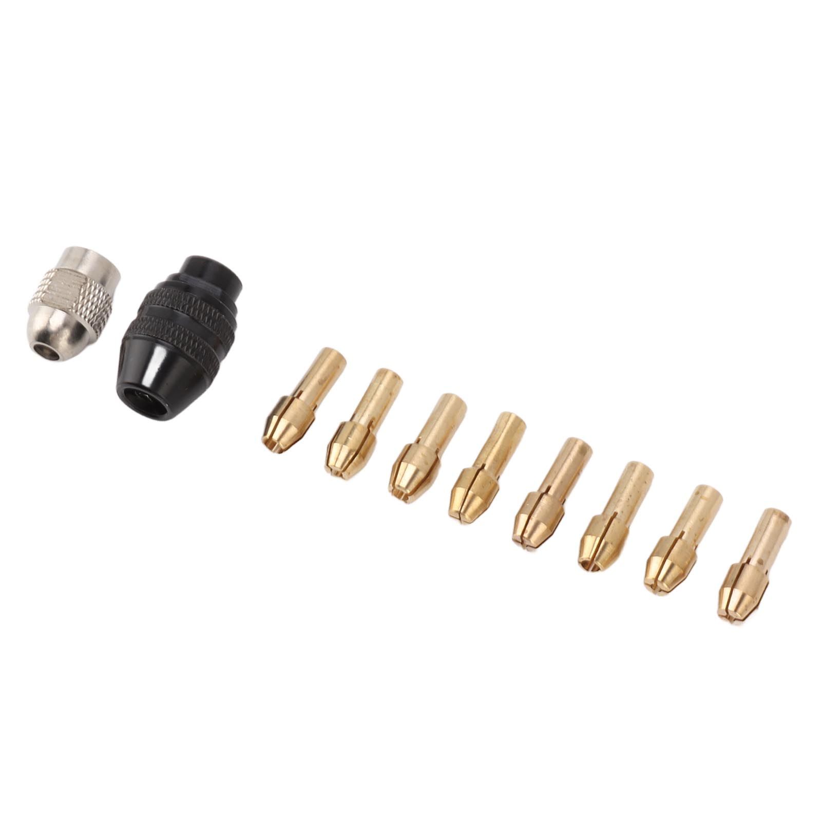 Drill Chuck Collet Set for Replacement 4485 Brass Quick Change Rotary Drill Nut Tool Set With 2 Nut 8 Brass Collet - Image 6