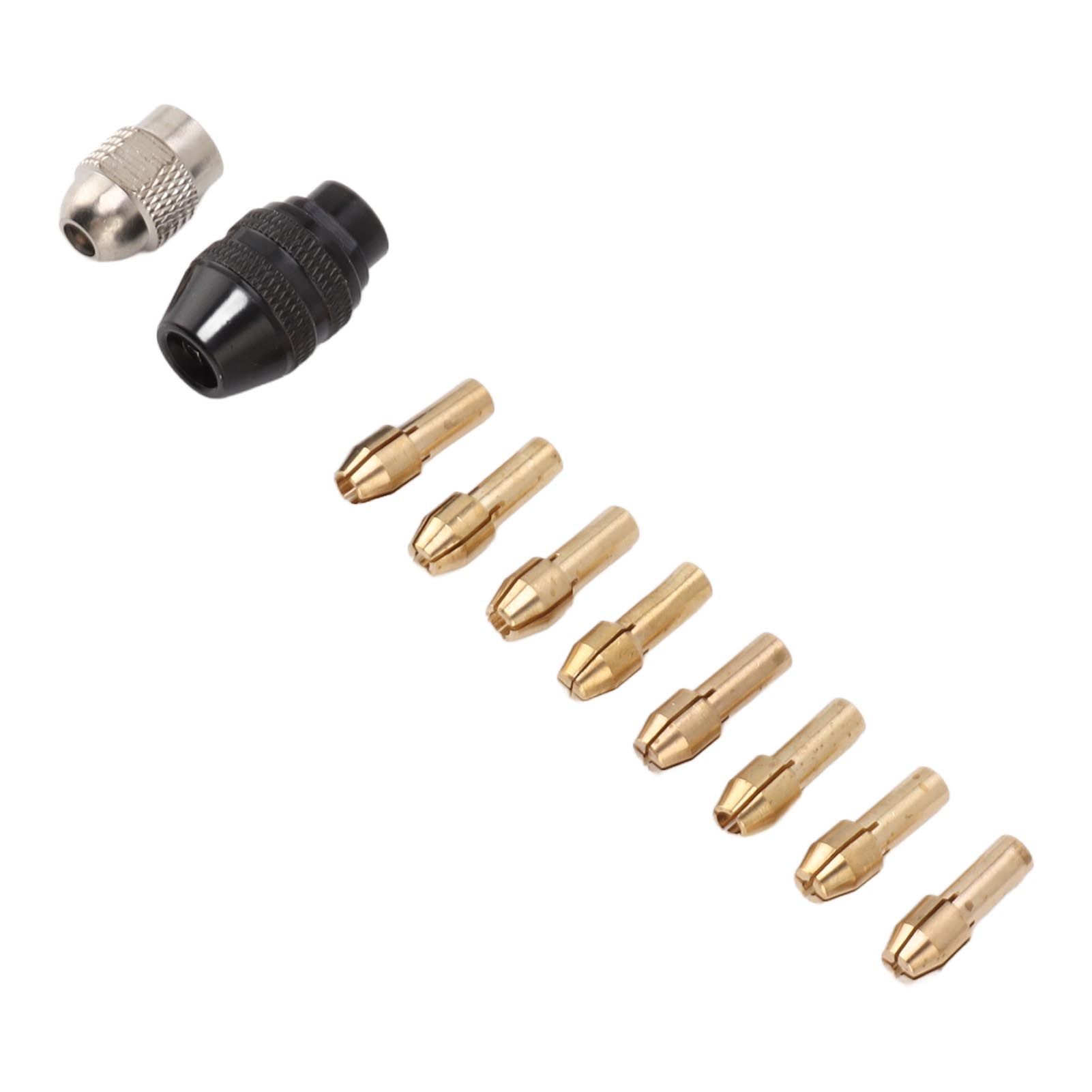 Drill Chuck Collet Set for Replacement 4485 Brass Quick Change Rotary Drill Nut Tool Set With 2 Nut 8 Brass Collet - Image 7