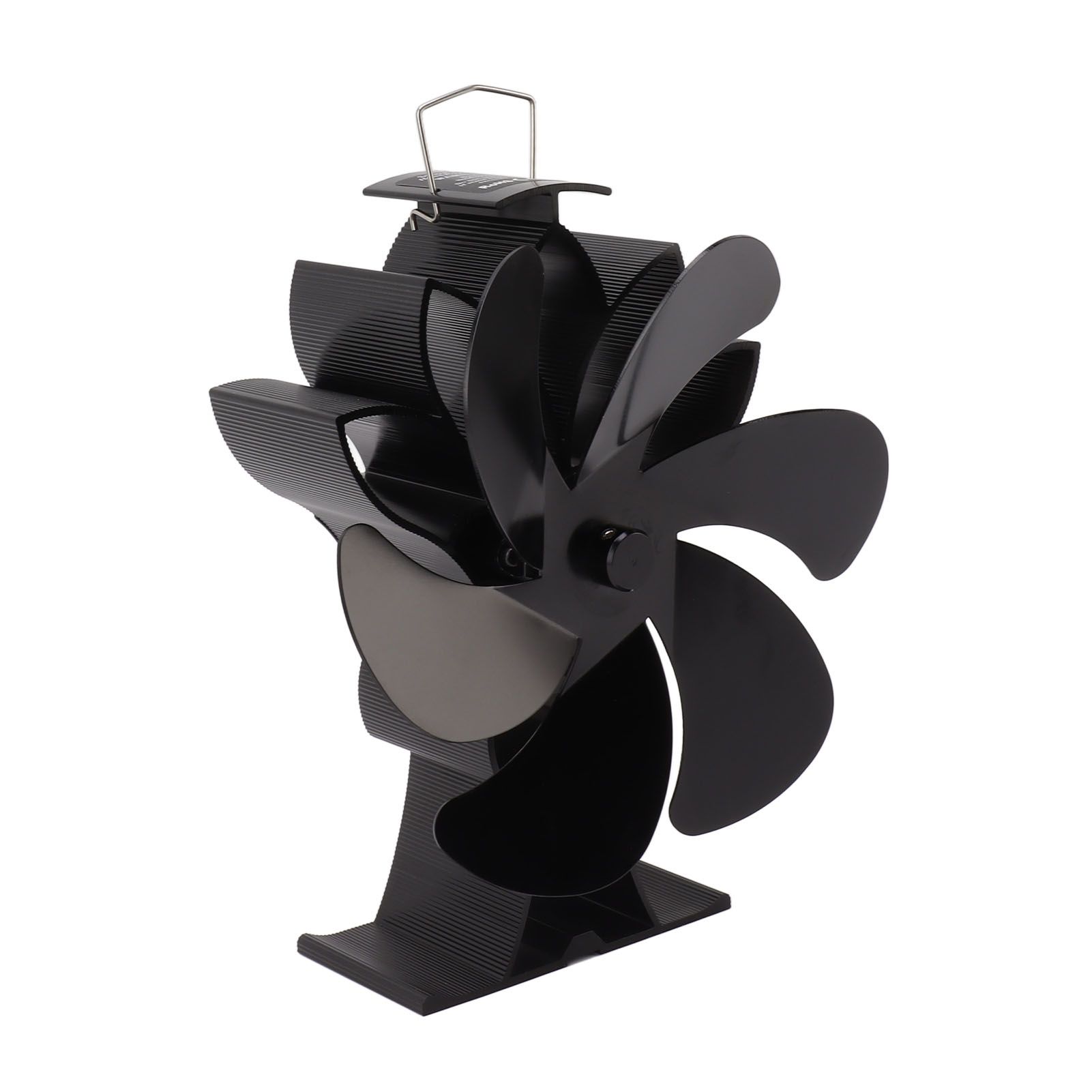 Heat Powered Stove Fan 6 Blade Aluminum Alloy Low Noise Wood Stove Fireplace Fan for Home Log Burning Stove Black - Image 4