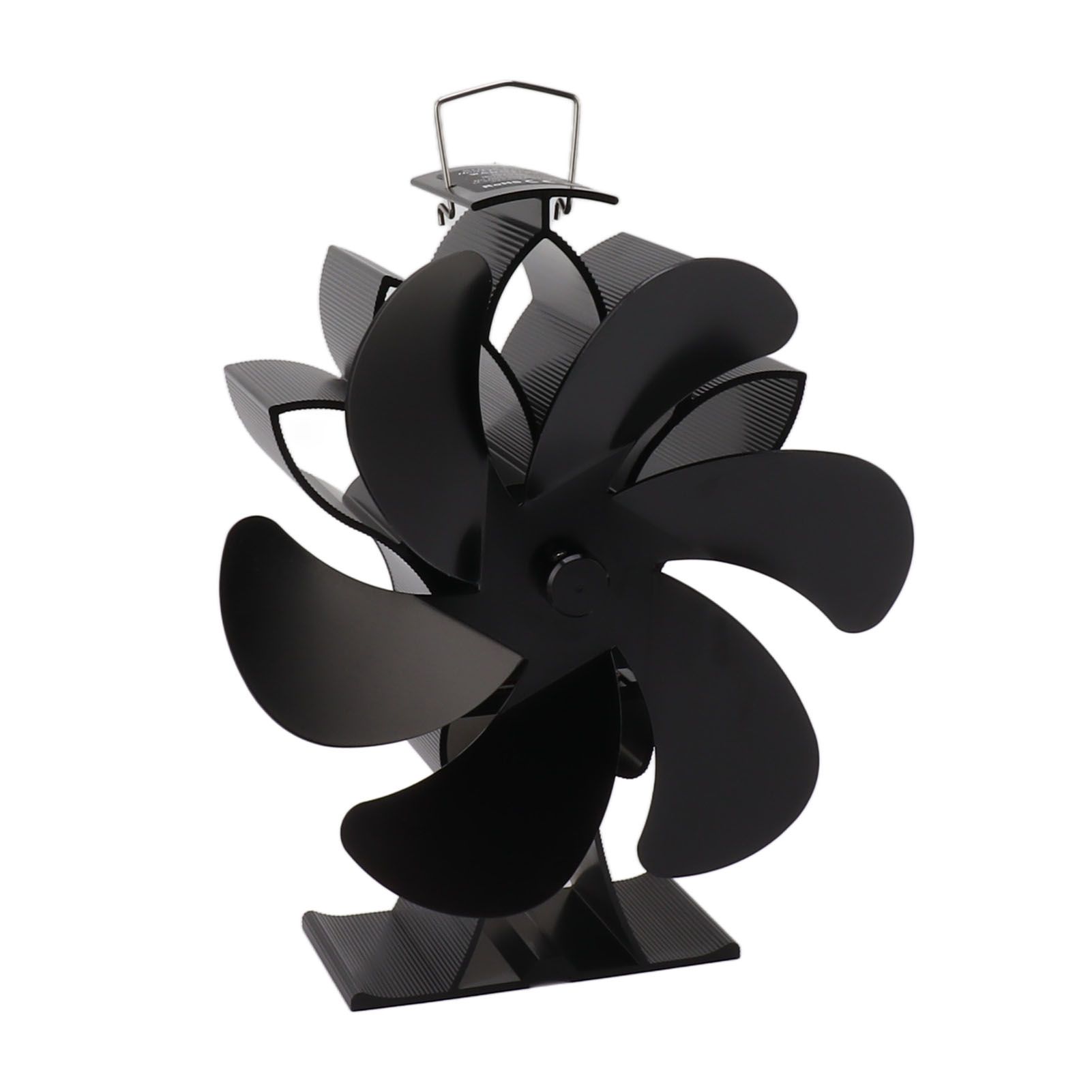 Heat Powered Stove Fan 6 Blade Aluminum Alloy Low Noise Wood Stove Fireplace Fan for Home Log Burning Stove Black - Image 5