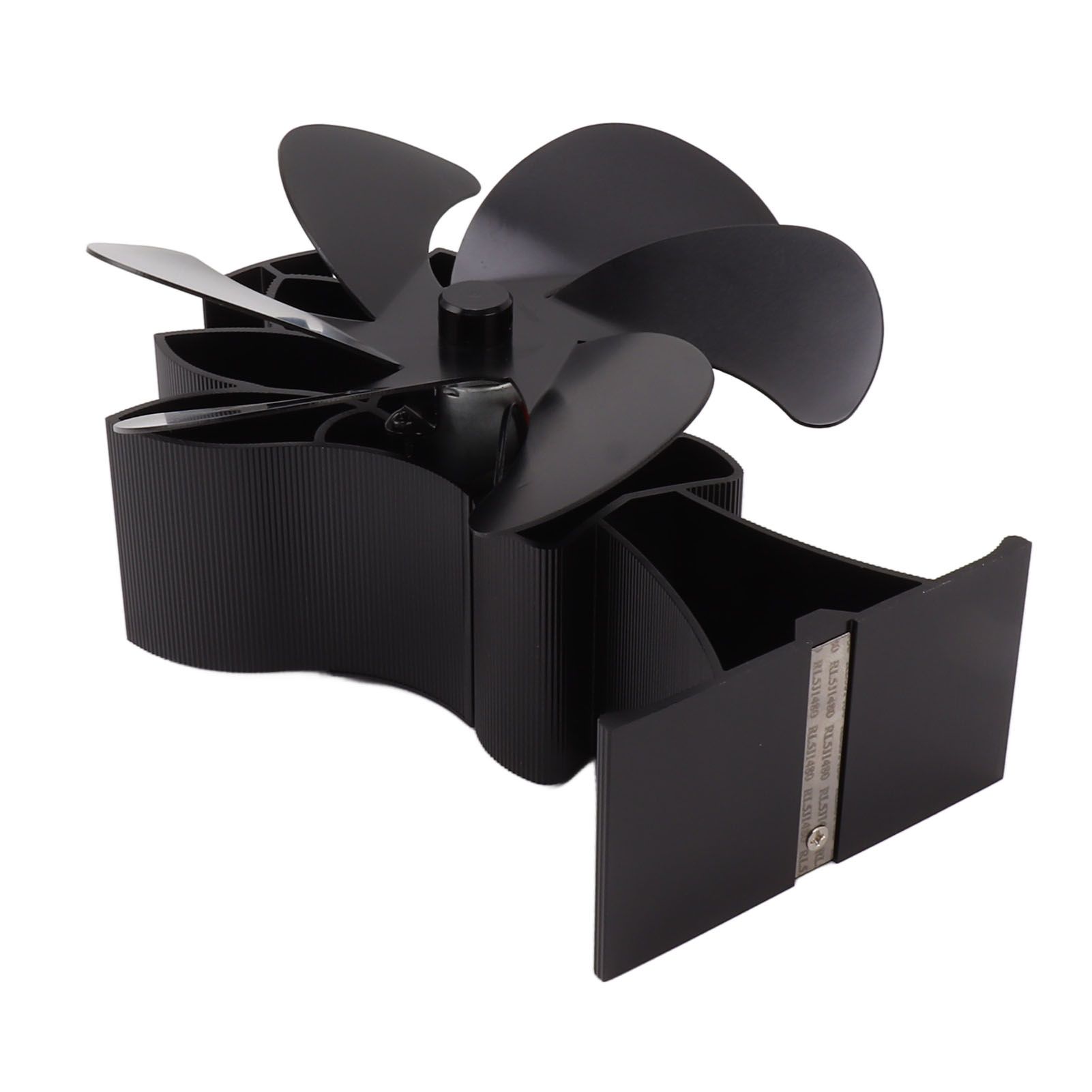 Heat Powered Stove Fan 6 Blade Aluminum Alloy Low Noise Wood Stove Fireplace Fan for Home Log Burning Stove Black - Image 6