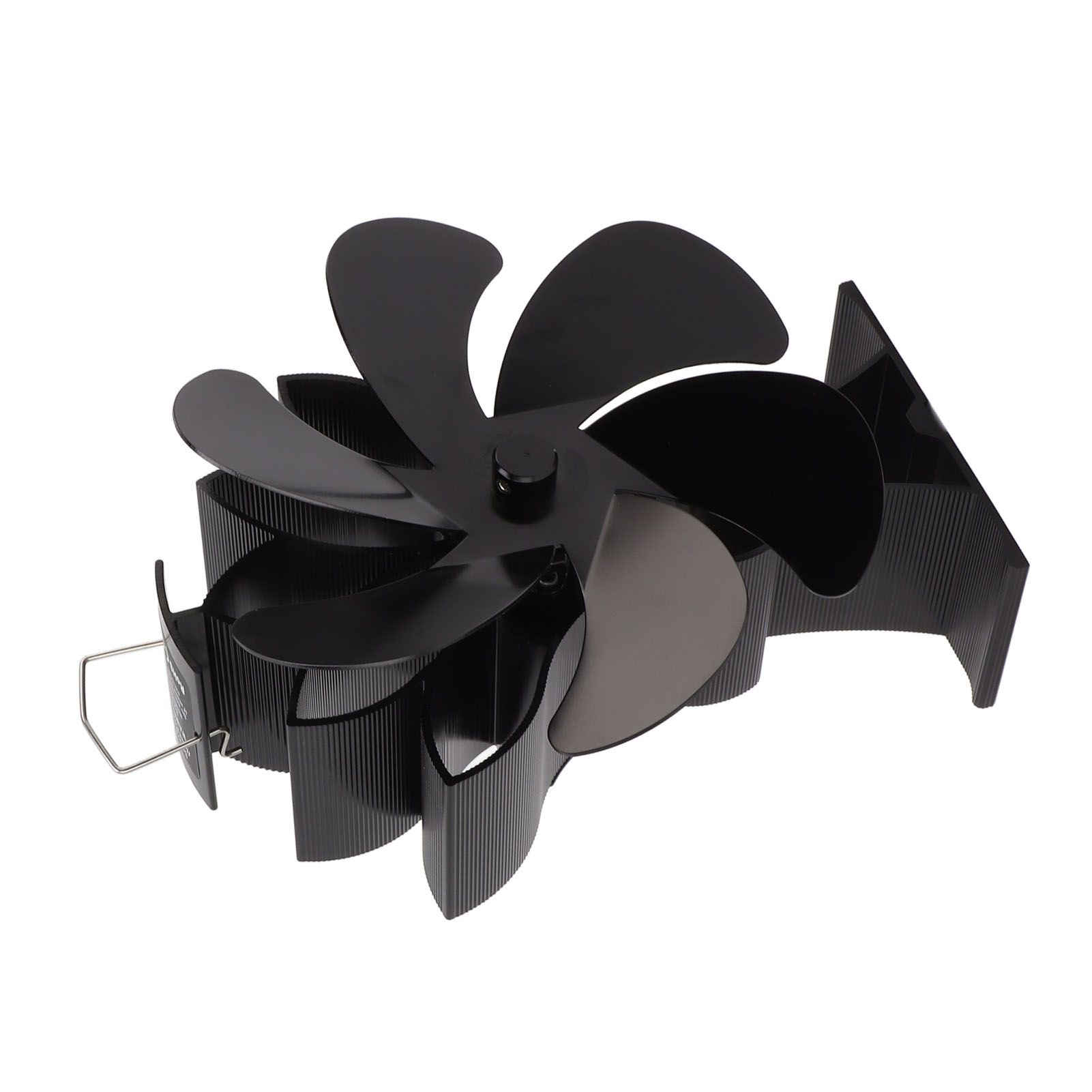 Heat Powered Stove Fan 6 Blade Aluminum Alloy Low Noise Wood Stove Fireplace Fan for Home Log Burning Stove Black - Image 8