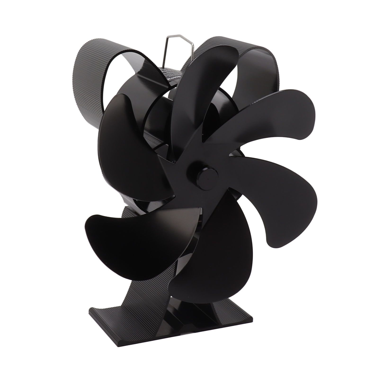 6 Blade Heat Powered Stove Fan for Wood Fireplace Chimney Fireplace Fan Increases Warm Air Silent Operation Black - Image 5