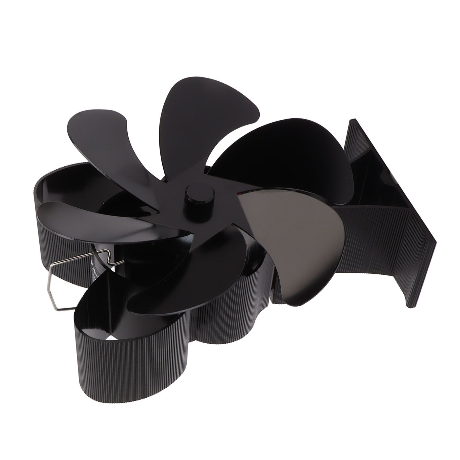 6 Blade Heat Powered Stove Fan for Wood Fireplace Chimney Fireplace Fan Increases Warm Air Silent Operation Black - Image 7