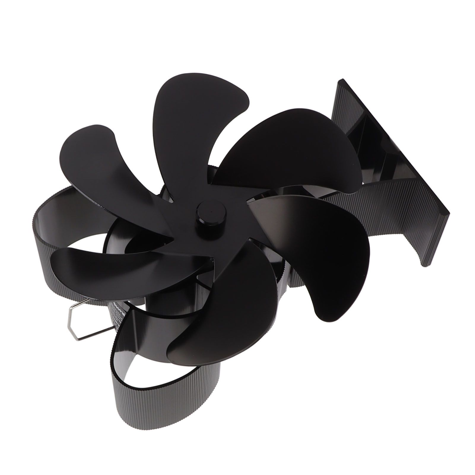 6 Blade Heat Powered Stove Fan for Wood Fireplace Chimney Fireplace Fan Increases Warm Air Silent Operation Black - Image 8