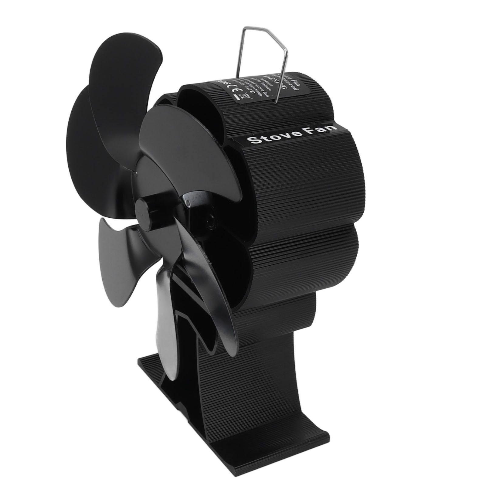 Black 6 Blade Heat Powered Stove Fan Thermodynamically Driven Fireplace Fan for Heat Dissipation - Image 2