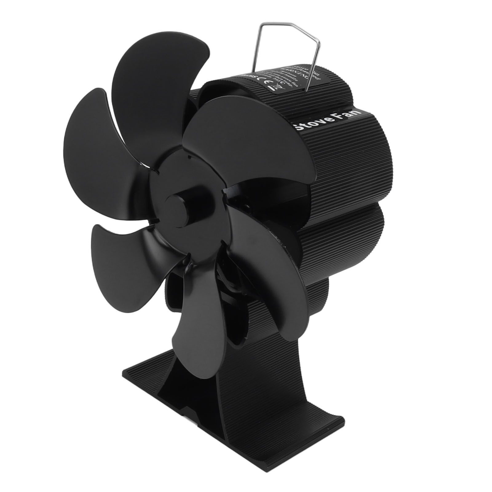 Black 6 Blade Heat Powered Stove Fan Thermodynamically Driven Fireplace Fan for Heat Dissipation - Image 3