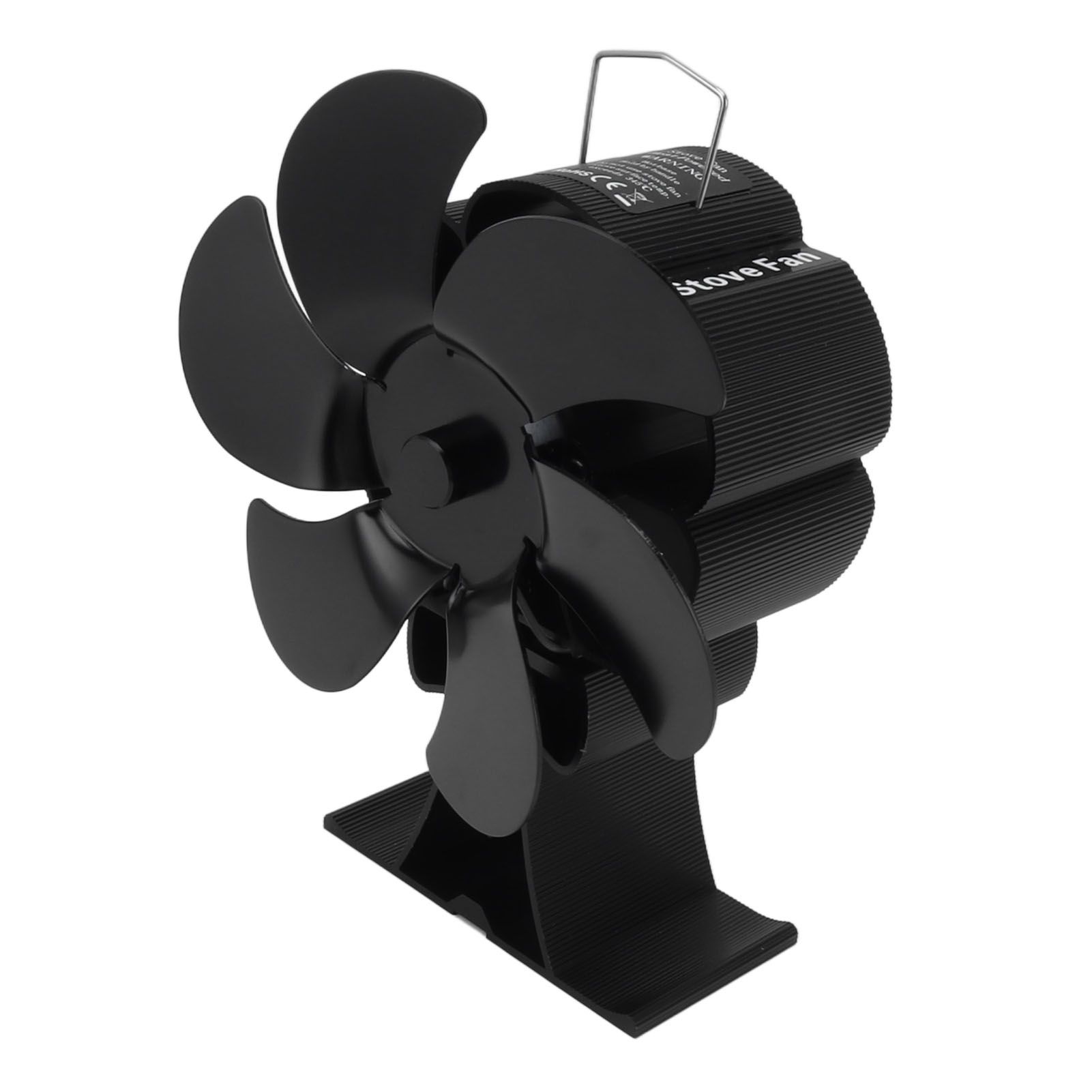 Black 6 Blade Heat Powered Stove Fan Thermodynamically Driven Fireplace Fan for Heat Dissipation - Image 4