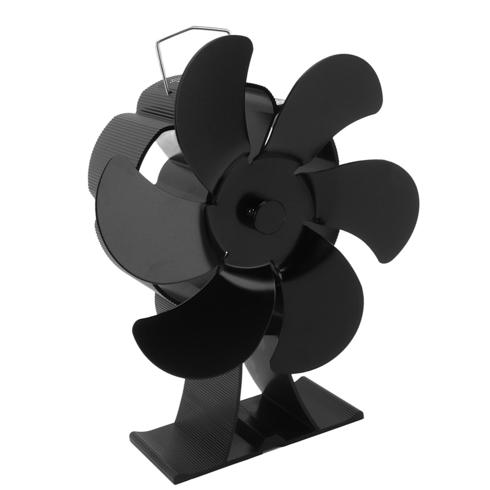 Black 6 Blade Heat Powered Stove Fan Thermodynamically Driven Fireplace Fan for Heat Dissipation - Image 7