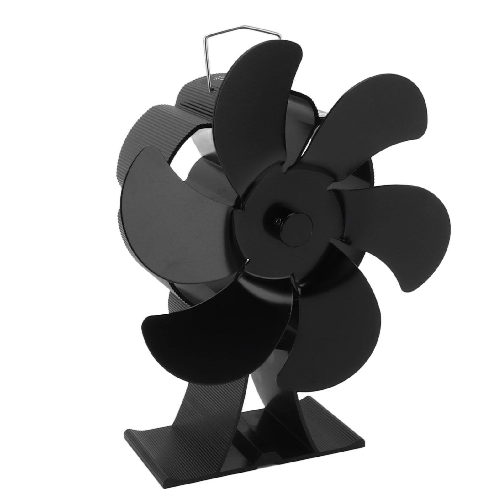 Black 6 Blade Heat Powered Stove Fan Thermodynamically Driven Fireplace Fan for Heat Dissipation - Image 8