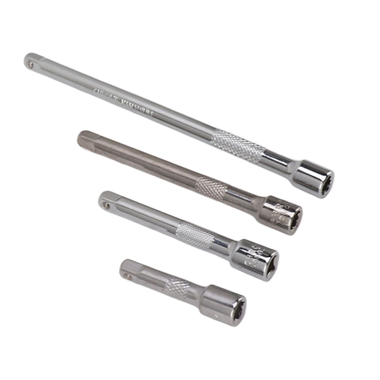 4pc 1/4in Drive Socket Extension Bar Set Long Shaft 50mm 75mm 100mm 150mm Ratchet Improved - Image 3