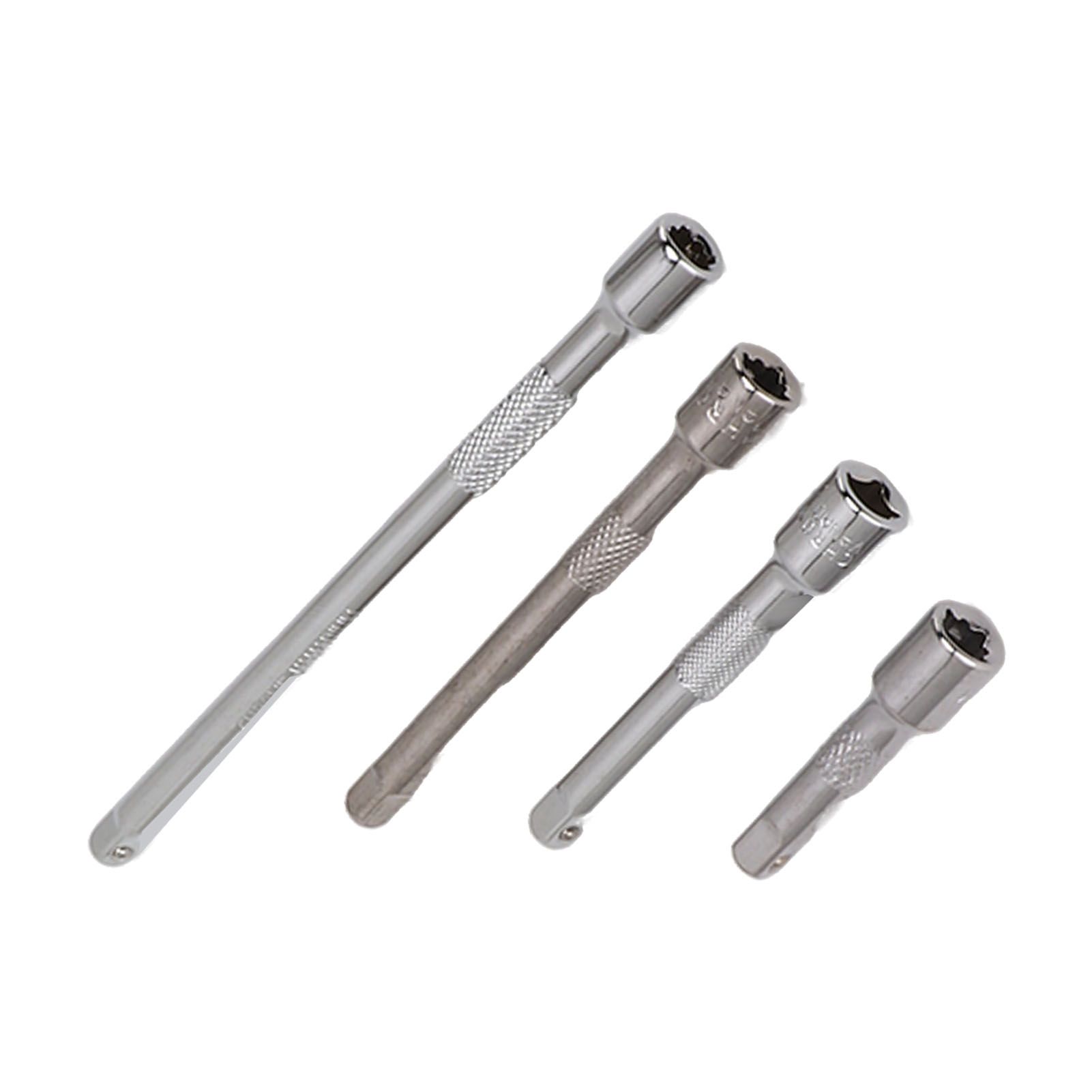 4pc 1/4in Drive Socket Extension Bar Set Long Shaft 50mm 75mm 100mm 150mm Ratchet Improved - Image 5