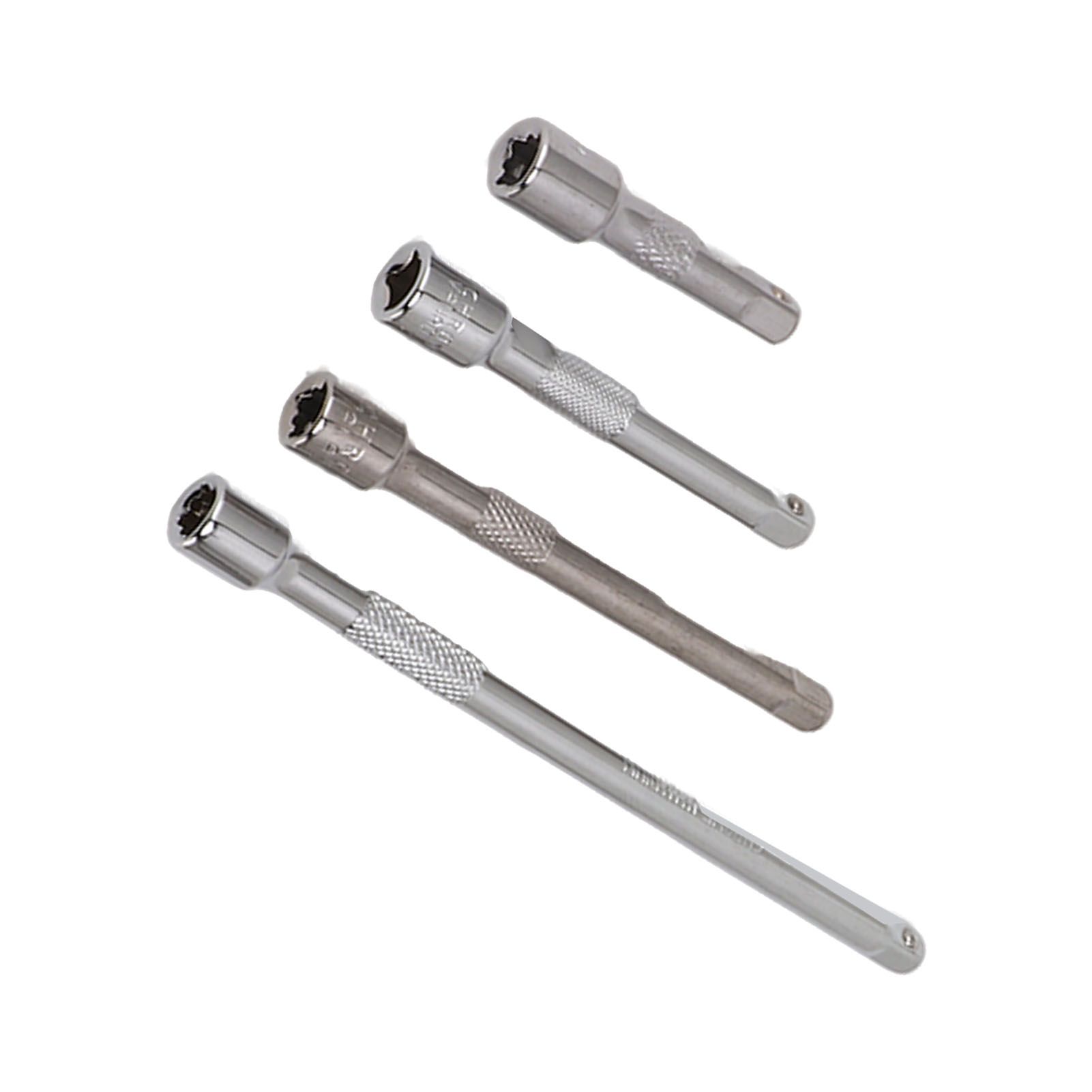 4pc 1/4in Drive Socket Extension Bar Set Long Shaft 50mm 75mm 100mm 150mm Ratchet Improved - Image 6