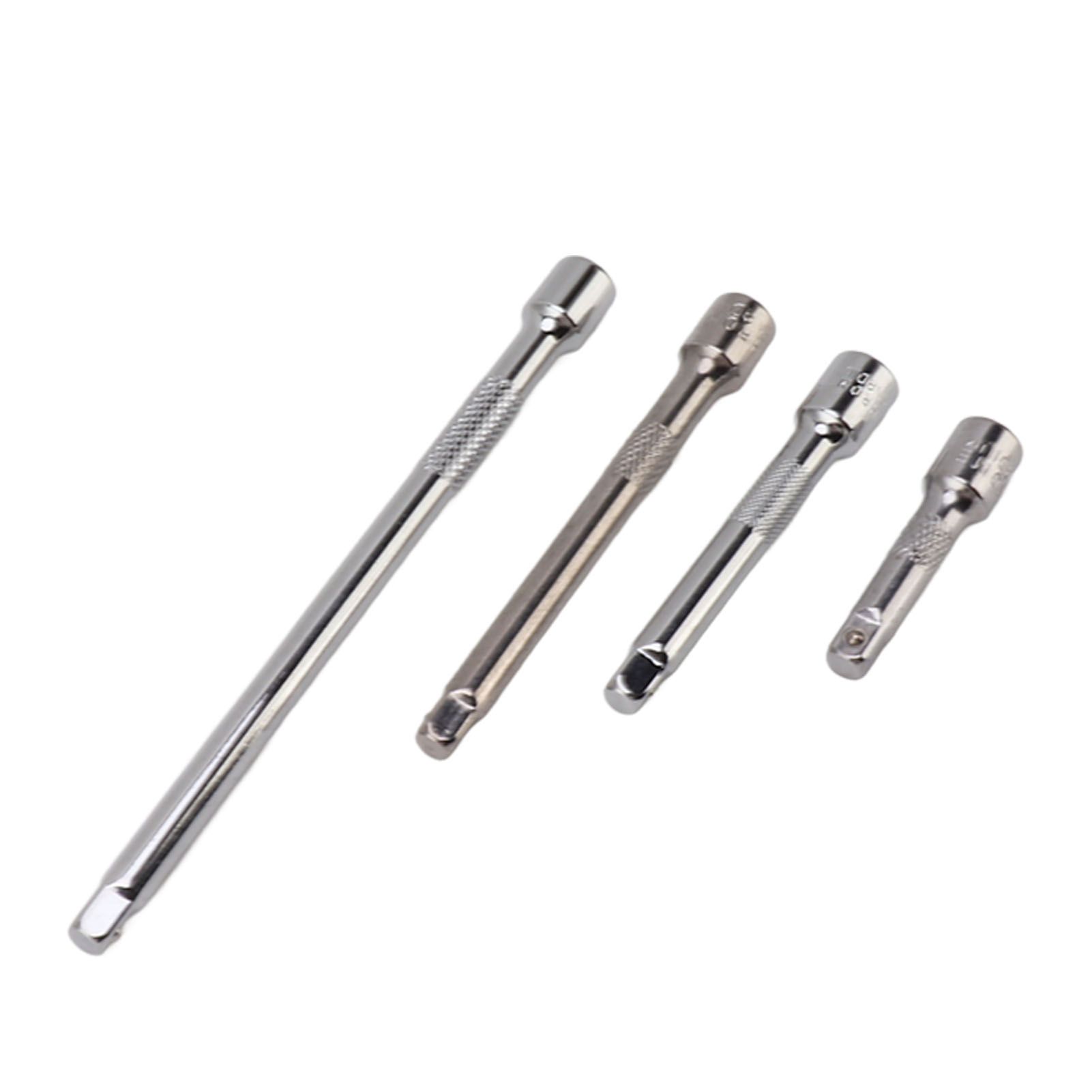 4pc 1/4in Drive Socket Extension Bar Set Long Shaft 50mm 75mm 100mm 150mm Ratchet Improved - Image 8