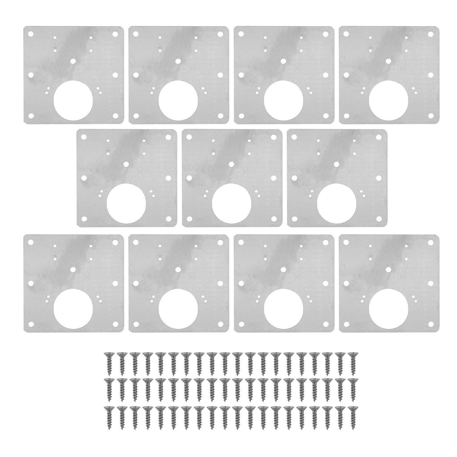 10 PCS Cabinet Hinges Repair Plate with Fixing Screws Thicken Stainless Steel Cupboard Door Hinge Repair Plate Kit for Home - Image 1