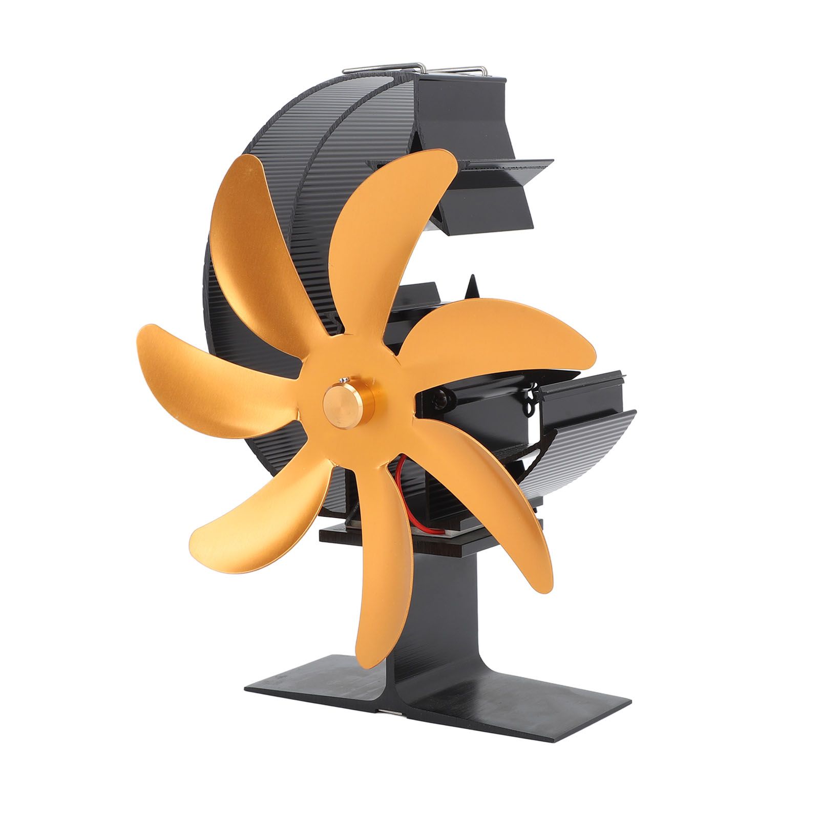 Heat Powered Stove Fan 7 Blade Moon Model Silent Operation Circulating Warm Air Highly Efficient Log Burner Fan For Wood Stove Accessories Gold - Image 2