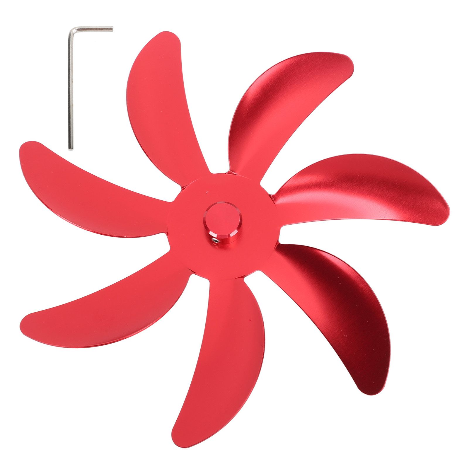 Stove Fan Aluminum Alloy Blade 7 Blades Easy Installation Universal Fireplace Fan Blade Replacement for Fireplace Fan Red - Image 1