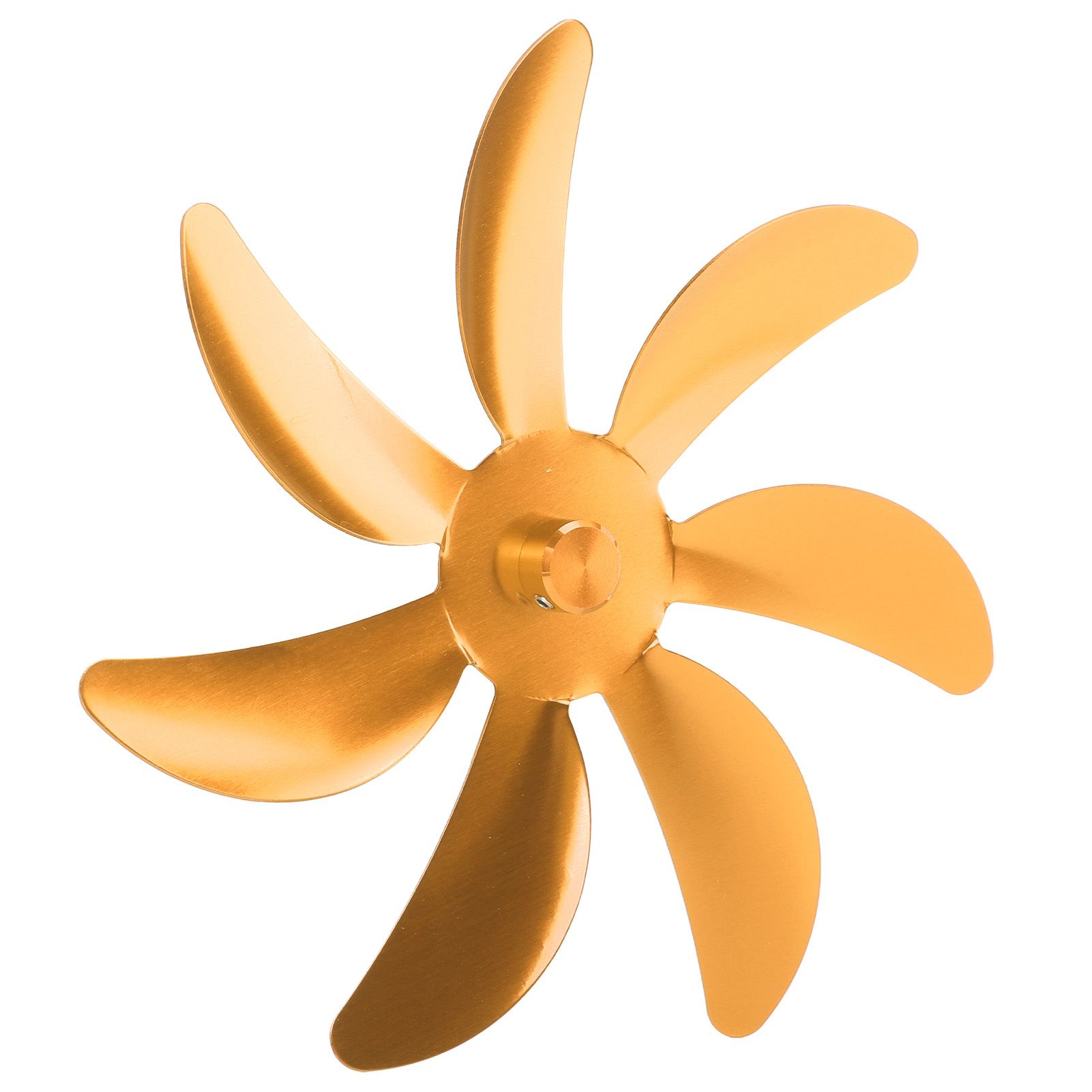 Stove Fan Aluminum Alloy Blade 7 Blades Easy Installation Universal Fireplace Fan Blade Replacement for Fireplace Fan Gold - Image 2