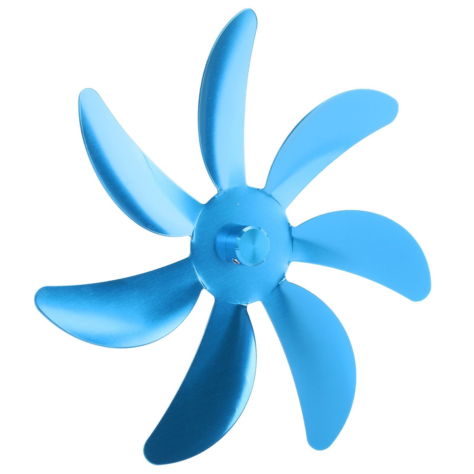 Stove Fan Aluminum Alloy Blade 7 Blades Easy Installation Universal Fireplace Fan Blade Replacement for Fireplace Fan Blue - Image 2