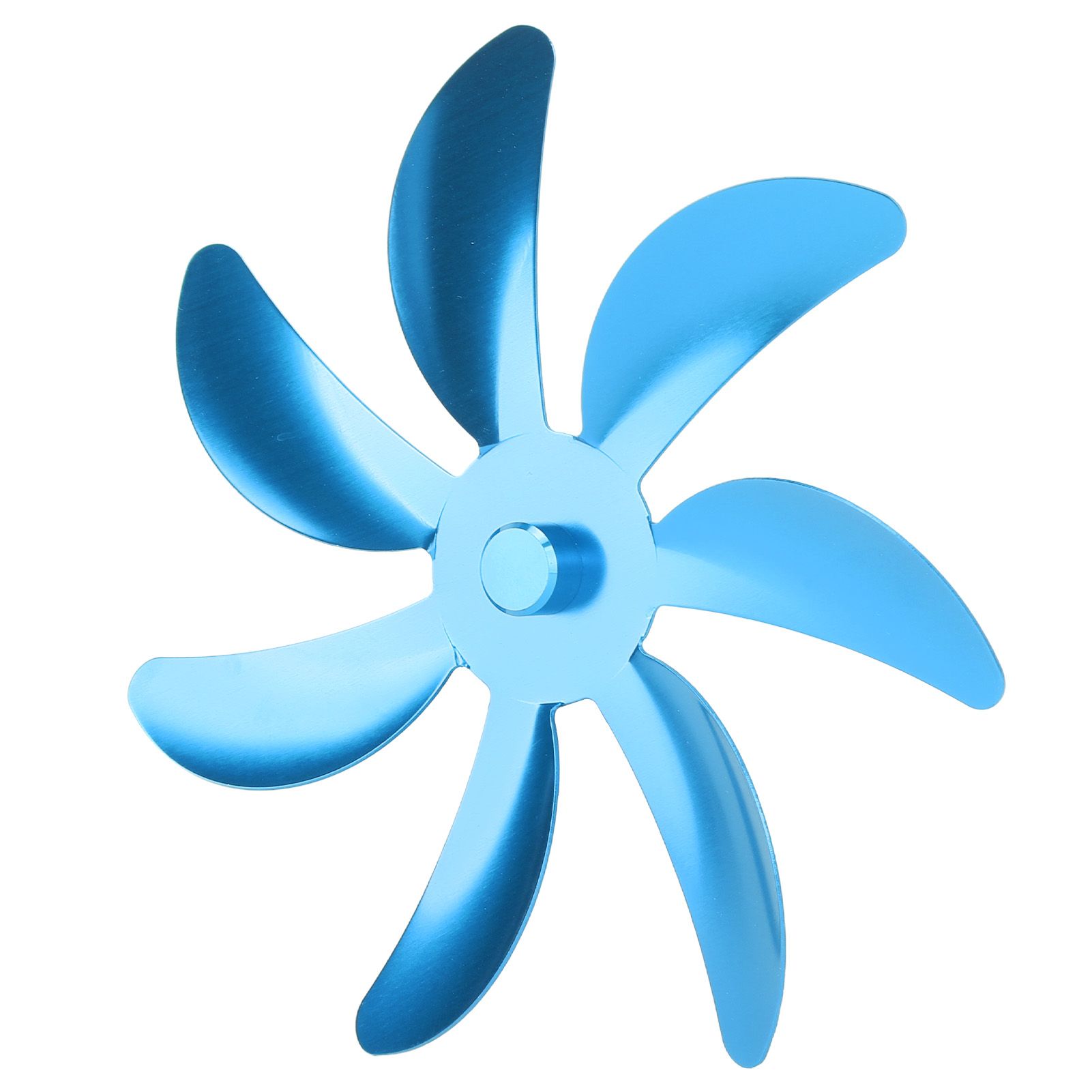 Stove Fan Aluminum Alloy Blade 7 Blades Easy Installation Universal Fireplace Fan Blade Replacement for Fireplace Fan Blue - Image 3