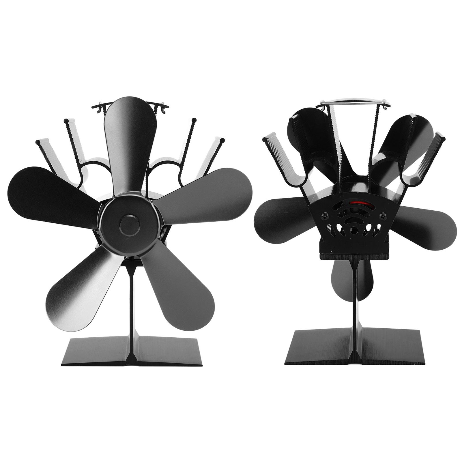 Wood Stove Fan 5 Blades Fireplace Fan Heat Powered Stove Fan for Wood Burning Stove Pellet Log Burner Fireplace Vertical Rectangular Black - Image 7