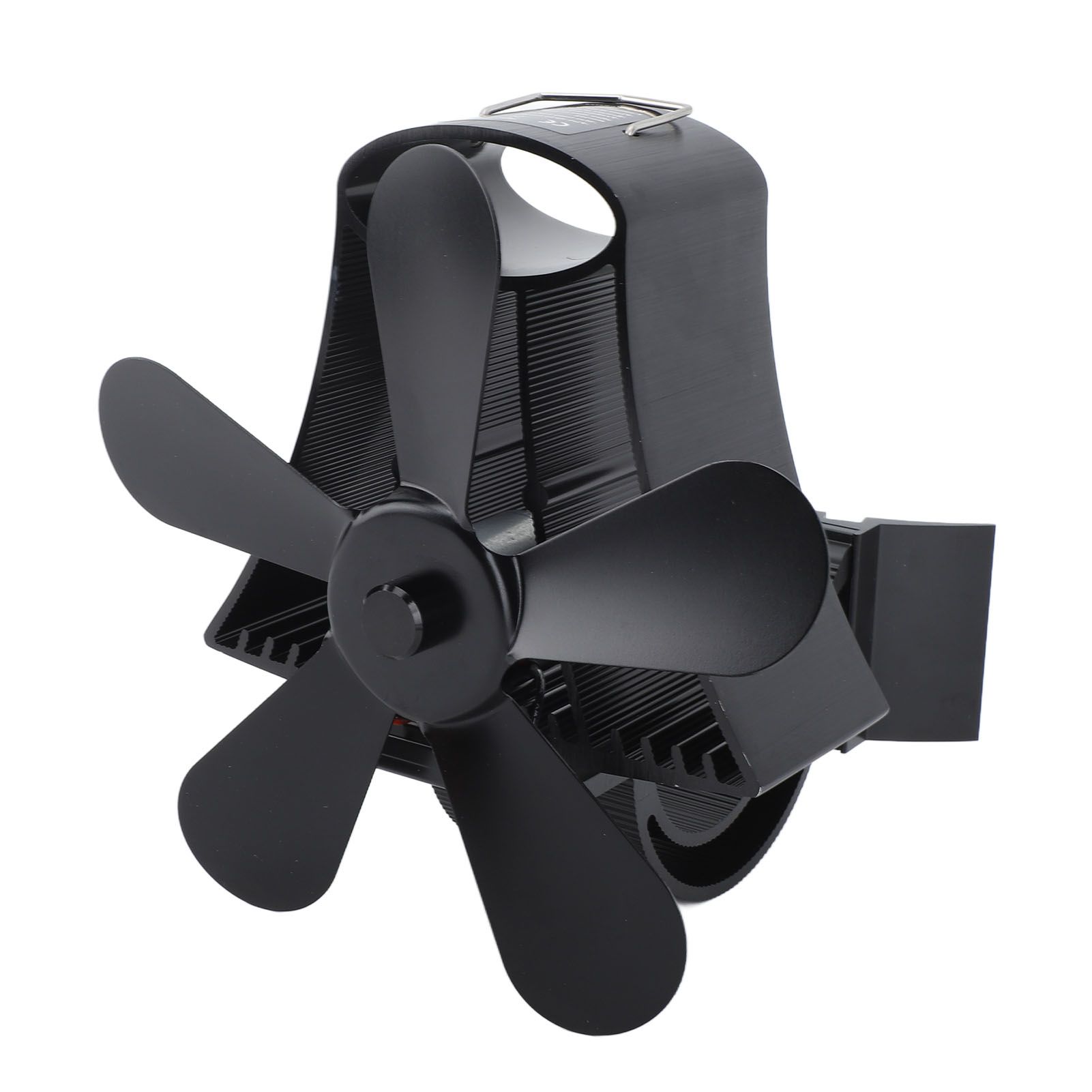 Magnetic Wall Mounted Fireplace Fan Silent Operation 5 Blade Heat Powered Wood Stove Fan Log Wood Burner Black - Image 2