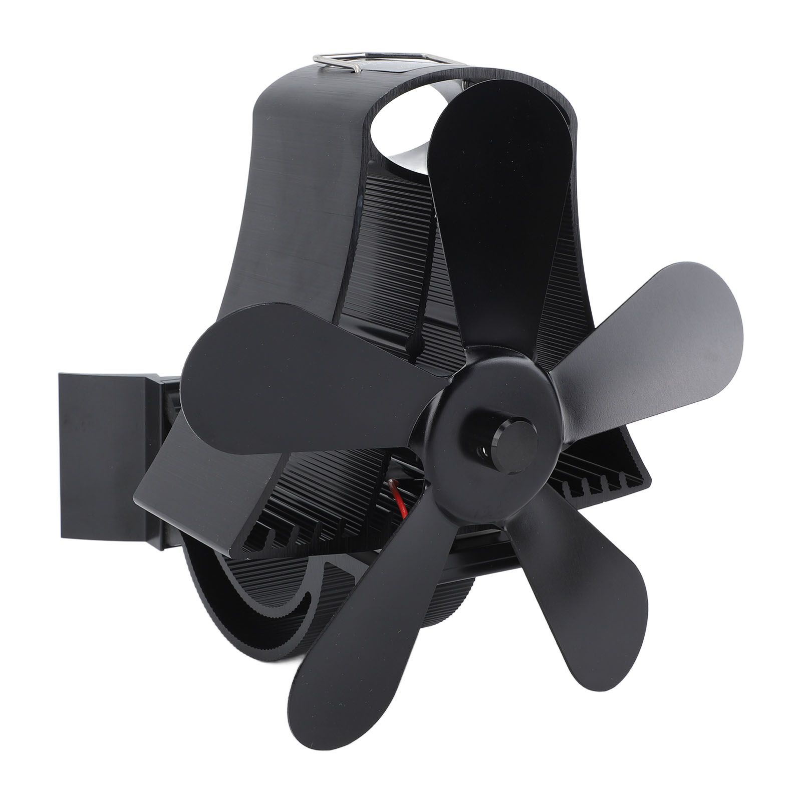 Magnetic Wall Mounted Fireplace Fan Silent Operation 5 Blade Heat Powered Wood Stove Fan Log Wood Burner Black - Image 4
