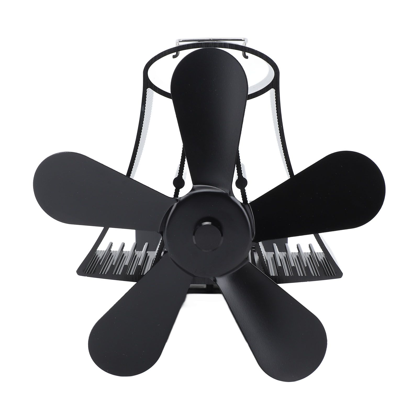 Magnetic Wall Mounted Fireplace Fan Silent Operation 5 Blade Heat Powered Wood Stove Fan Log Wood Burner Black - Image 7