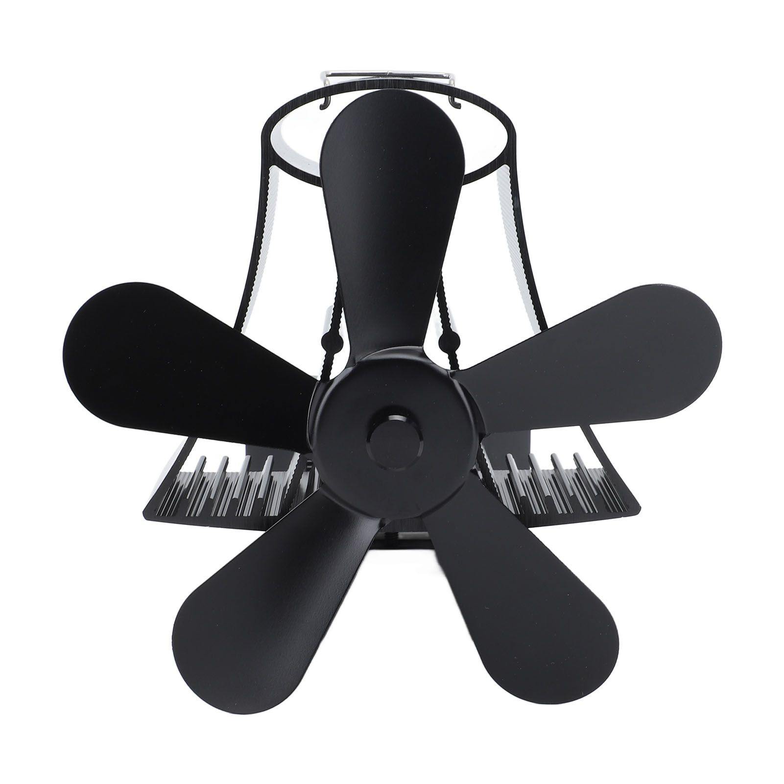 Magnetic Wall Mounted Fireplace Fan Silent Operation 5 Blade Heat Powered Wood Stove Fan Log Wood Burner Black - Image 8