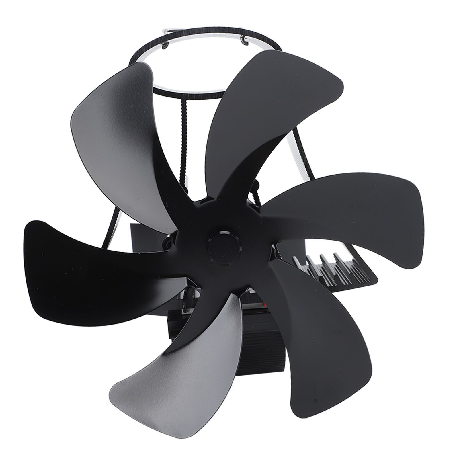 6 Blade Magnet Wall Mount Heat Powered Stove Fan Pipe Fireplace Fan Magnetic Installation for Wood Log Burners Black - Image 8