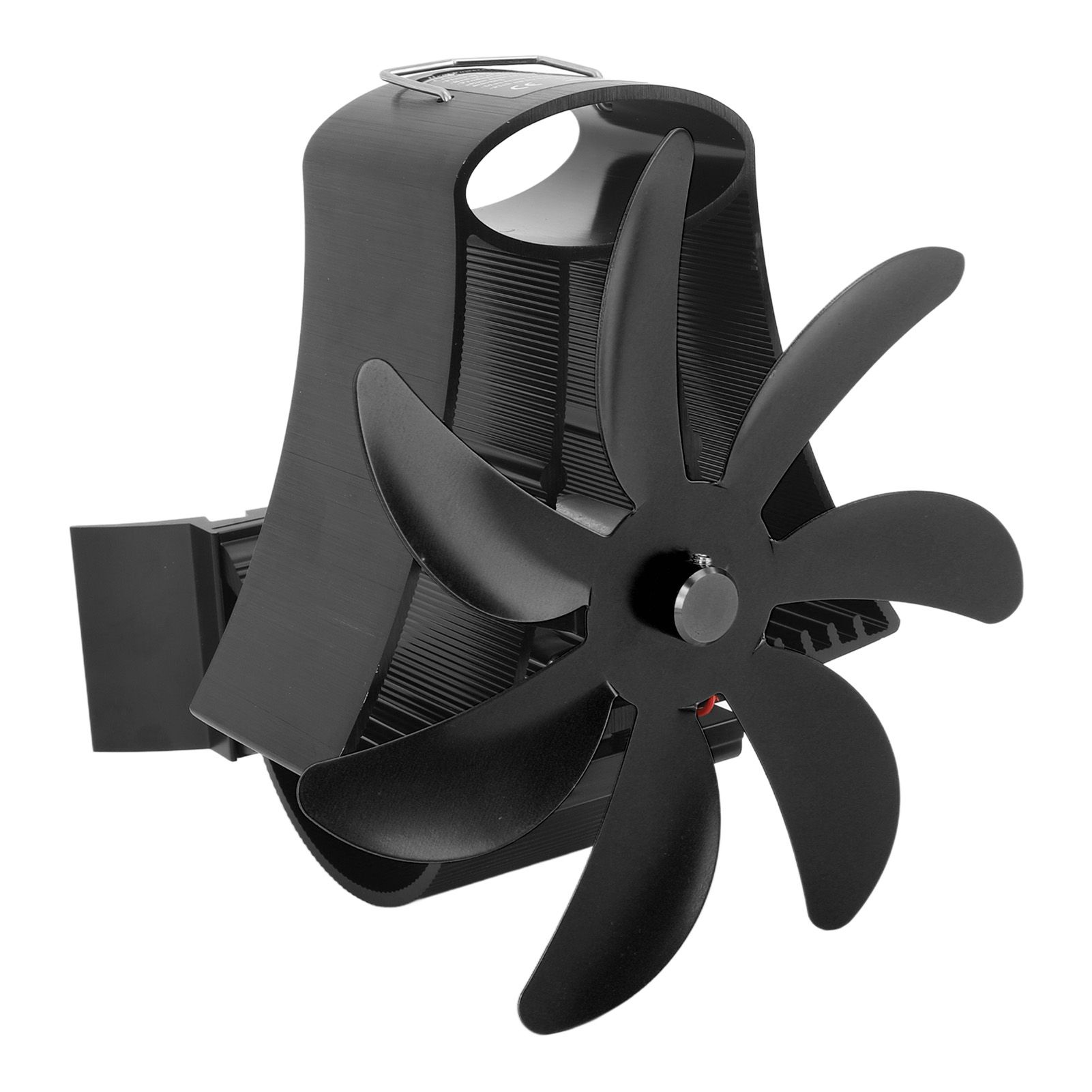 Wood Stove Fan Pipe Fireplace Fan 7 Blades Stove Fan On Chimney Silent Motors Heat Powered Wood Stove Fan Magnetic Wall Mount Black - Image 2