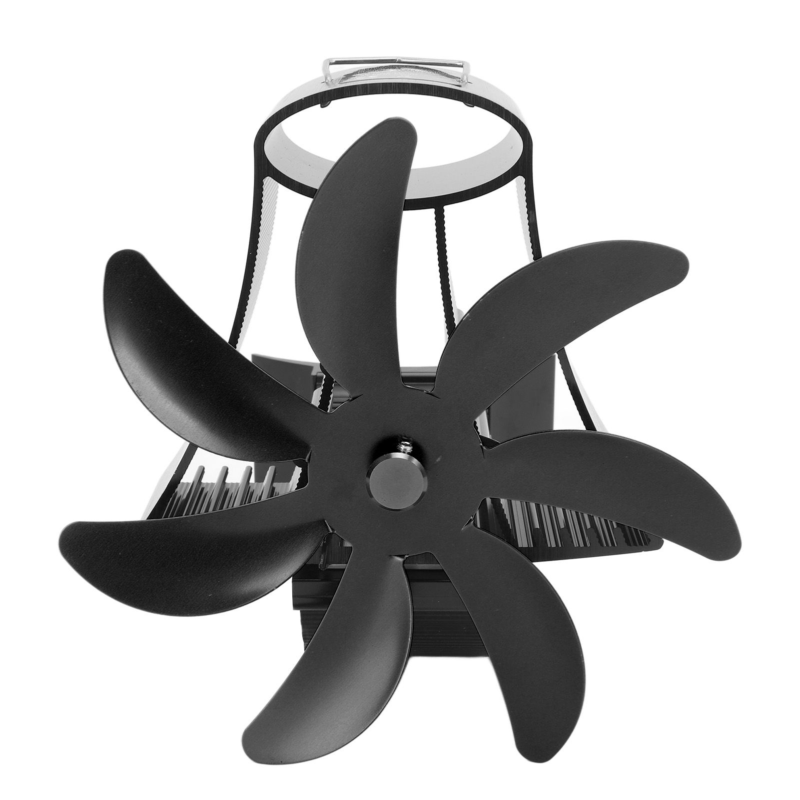 Wood Stove Fan Pipe Fireplace Fan 7 Blades Stove Fan On Chimney Silent Motors Heat Powered Wood Stove Fan Magnetic Wall Mount Black - Image 3