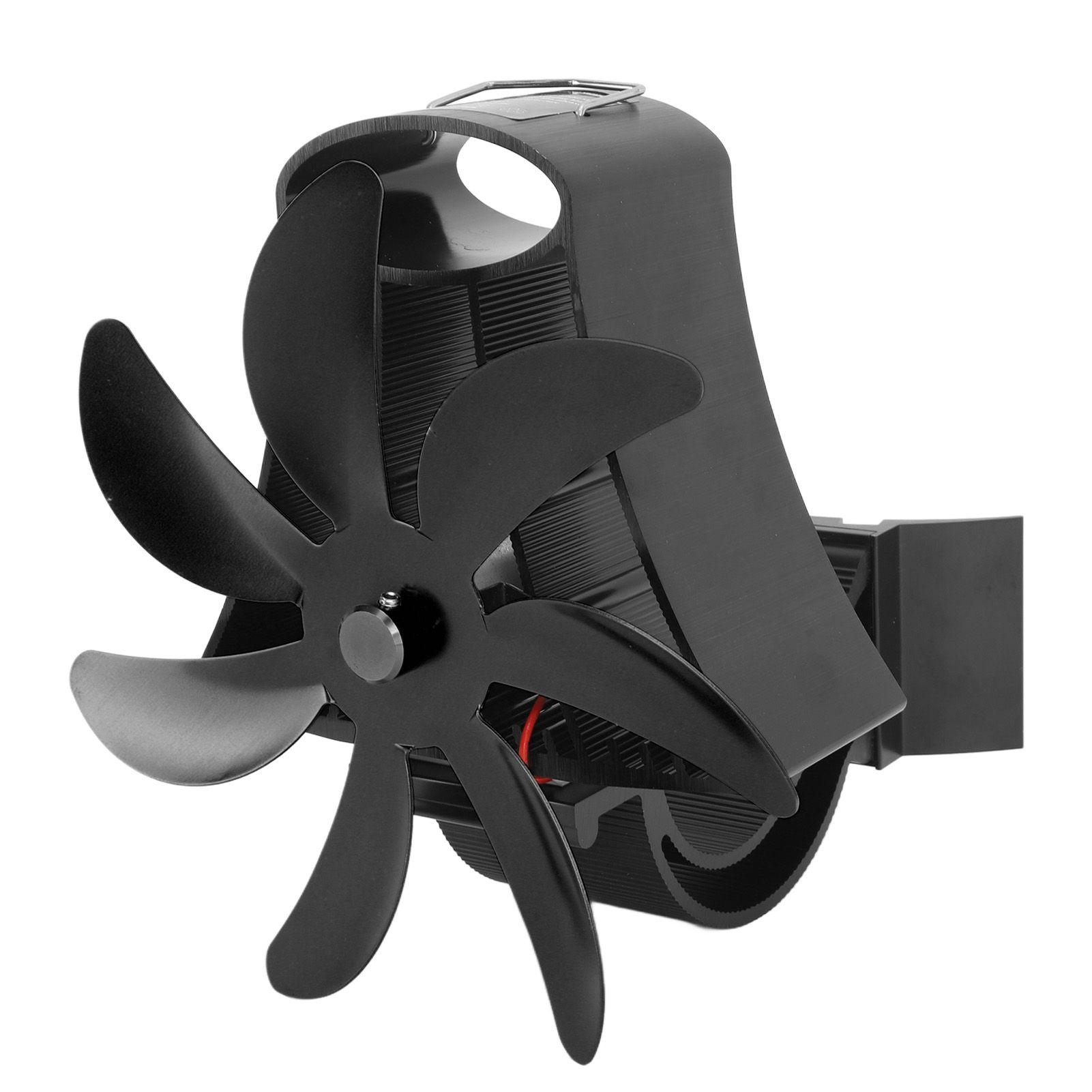 Wood Stove Fan Pipe Fireplace Fan 7 Blades Stove Fan On Chimney Silent Motors Heat Powered Wood Stove Fan Magnetic Wall Mount Black - Image 4