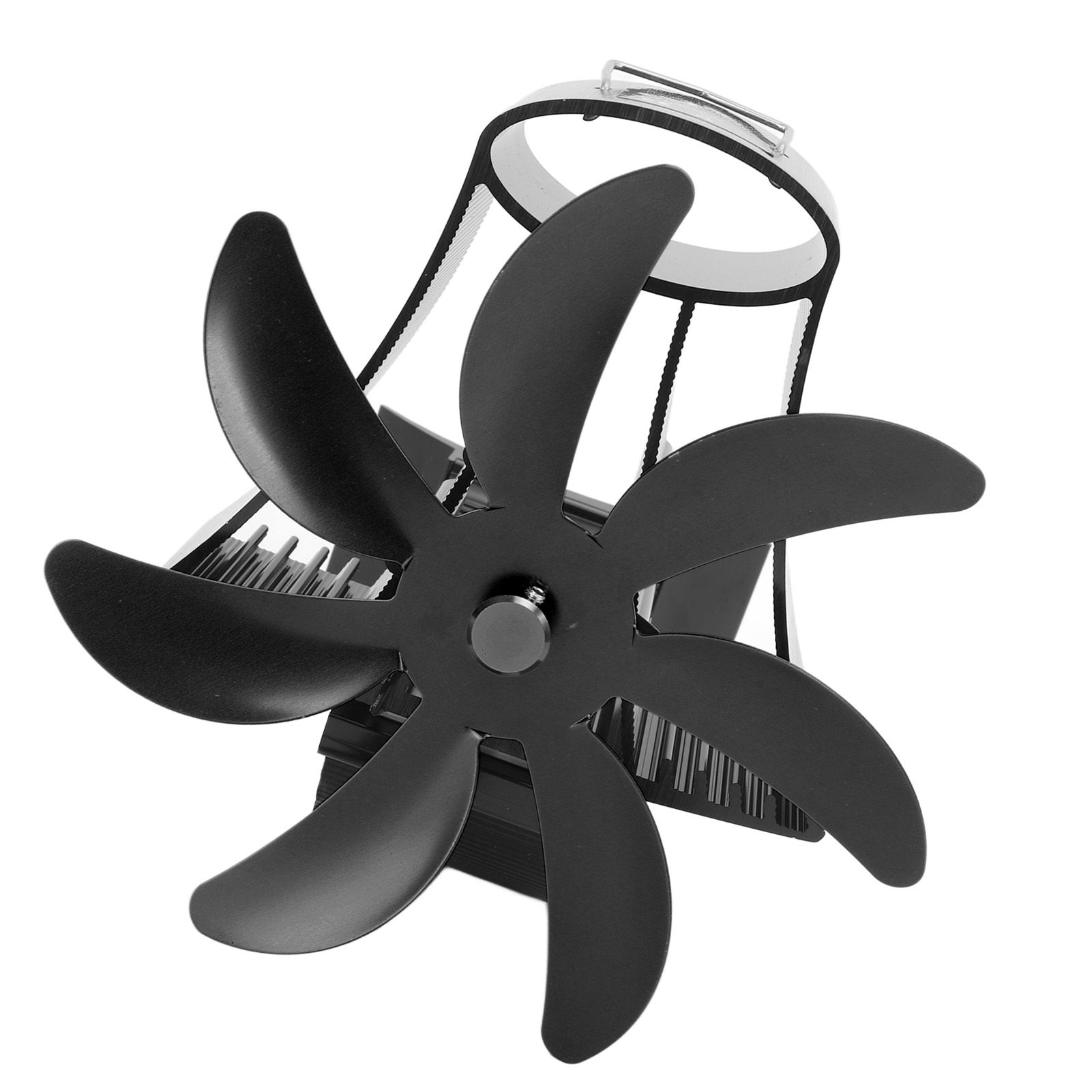 Wood Stove Fan Pipe Fireplace Fan 7 Blades Stove Fan On Chimney Silent Motors Heat Powered Wood Stove Fan Magnetic Wall Mount Black - Image 5
