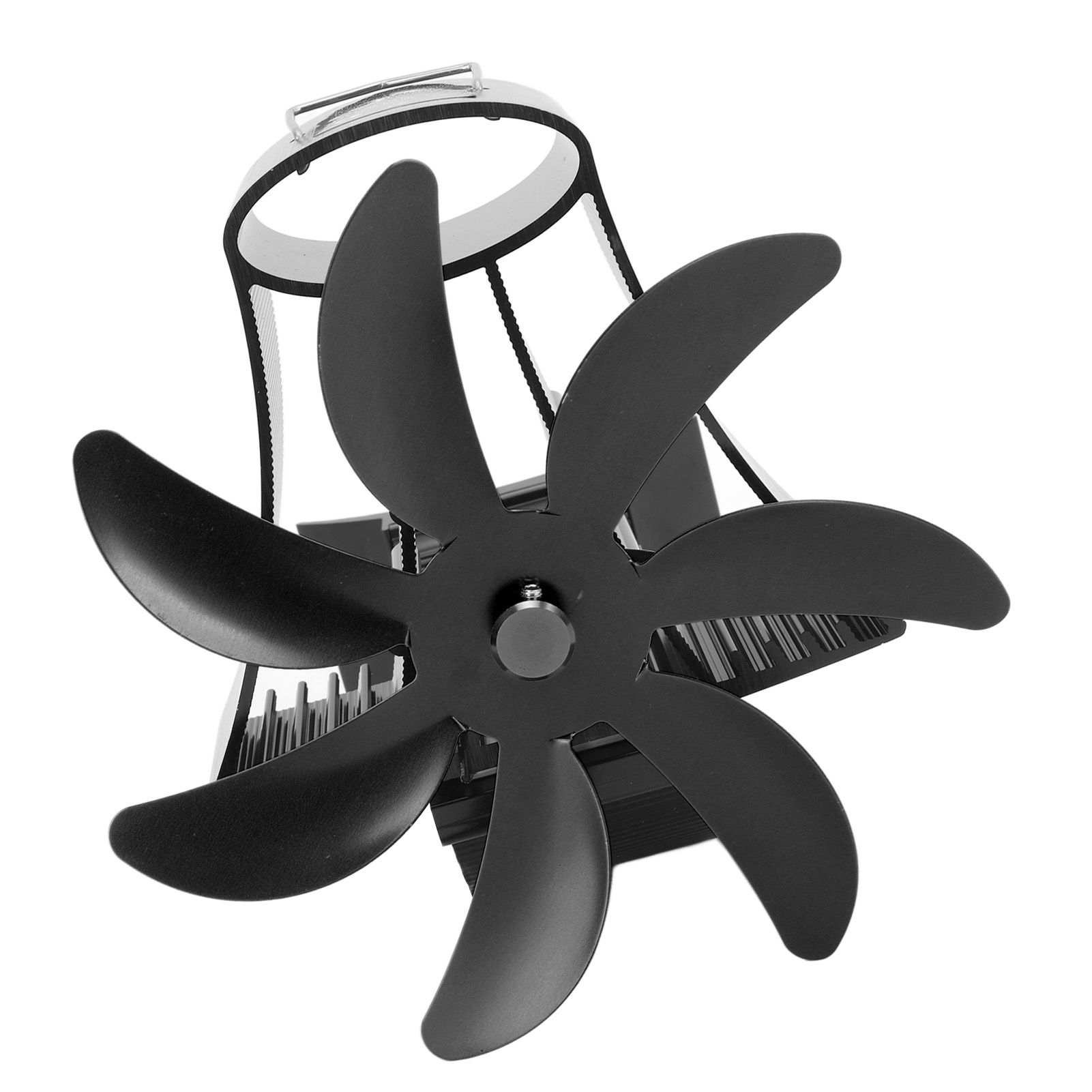 Wood Stove Fan Pipe Fireplace Fan 7 Blades Stove Fan On Chimney Silent Motors Heat Powered Wood Stove Fan Magnetic Wall Mount Black - Image 6