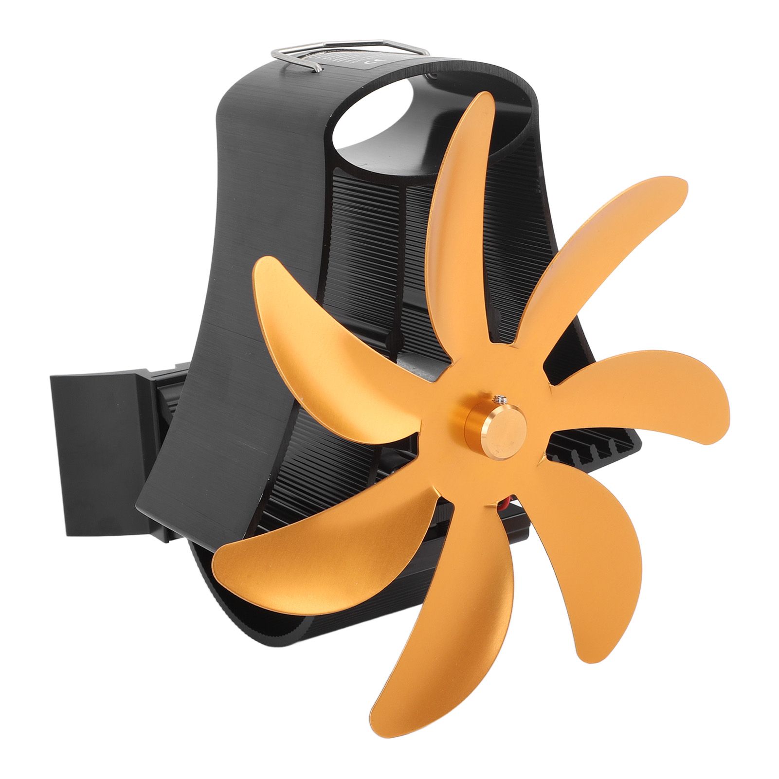 Wood Stove Fan Pipe Fireplace Fan 7 Blades Stove Fan On Chimney Silent Motors Heat Powered Wood Stove Fan Magnetic Wall Mount Gold - Image 2