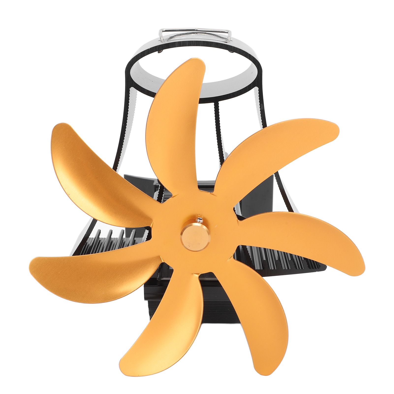 Wood Stove Fan Pipe Fireplace Fan 7 Blades Stove Fan On Chimney Silent Motors Heat Powered Wood Stove Fan Magnetic Wall Mount Gold - Image 3
