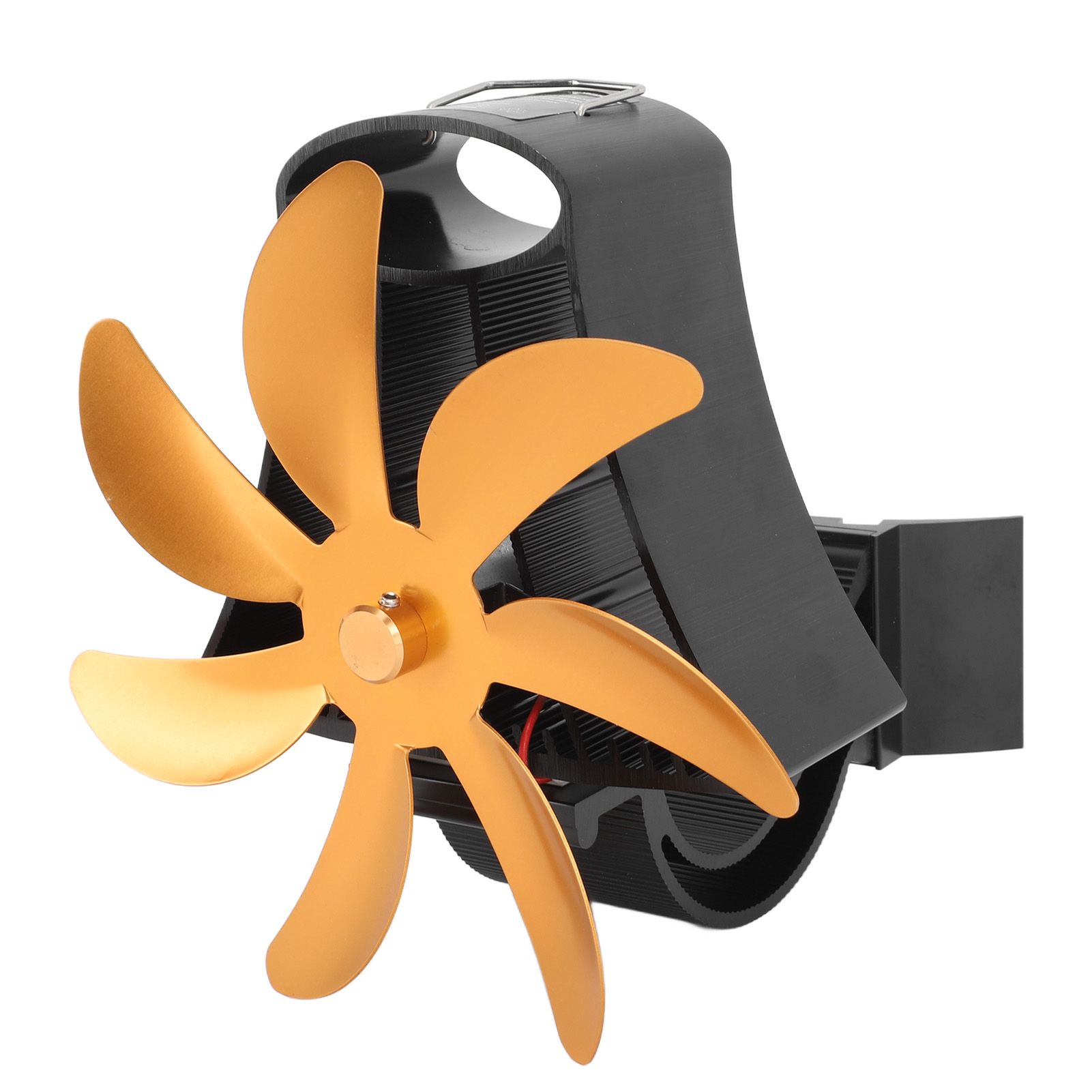 Wood Stove Fan Pipe Fireplace Fan 7 Blades Stove Fan On Chimney Silent Motors Heat Powered Wood Stove Fan Magnetic Wall Mount Gold - Image 4