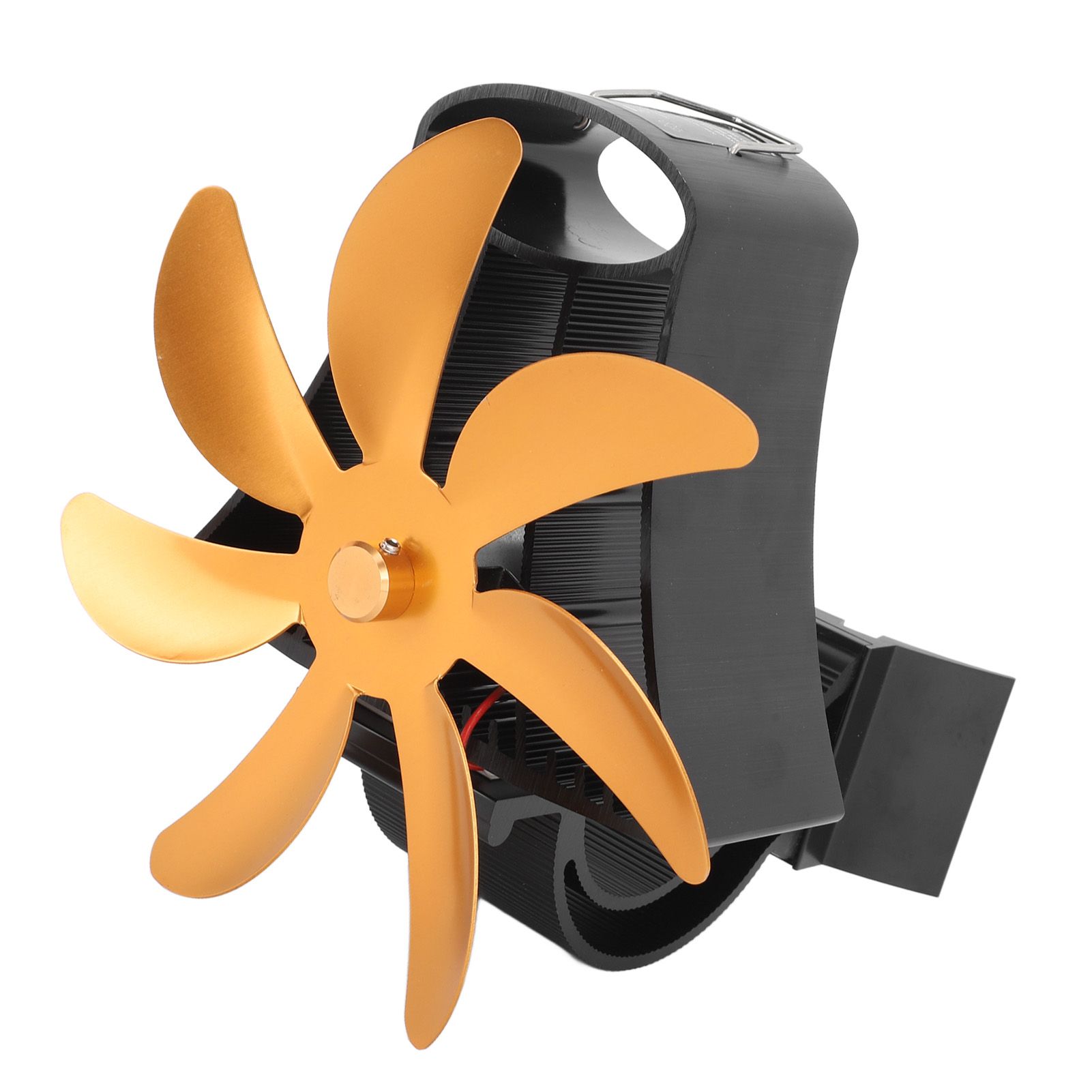 Wood Stove Fan Pipe Fireplace Fan 7 Blades Stove Fan On Chimney Silent Motors Heat Powered Wood Stove Fan Magnetic Wall Mount Gold - Image 7